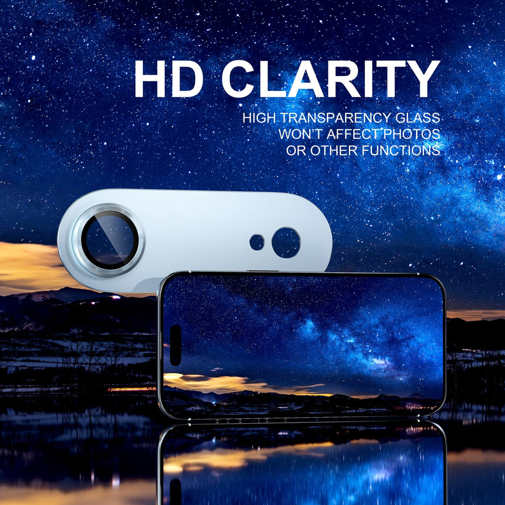 Choiche Compatible for iPhone 16 Pro/iPhone 16 Pro Max Camera Lens Protector, Bling Camera Cover with 9H Tempered Glass Lens Screen Protector Metal Ring Decoration Accessories(Black)