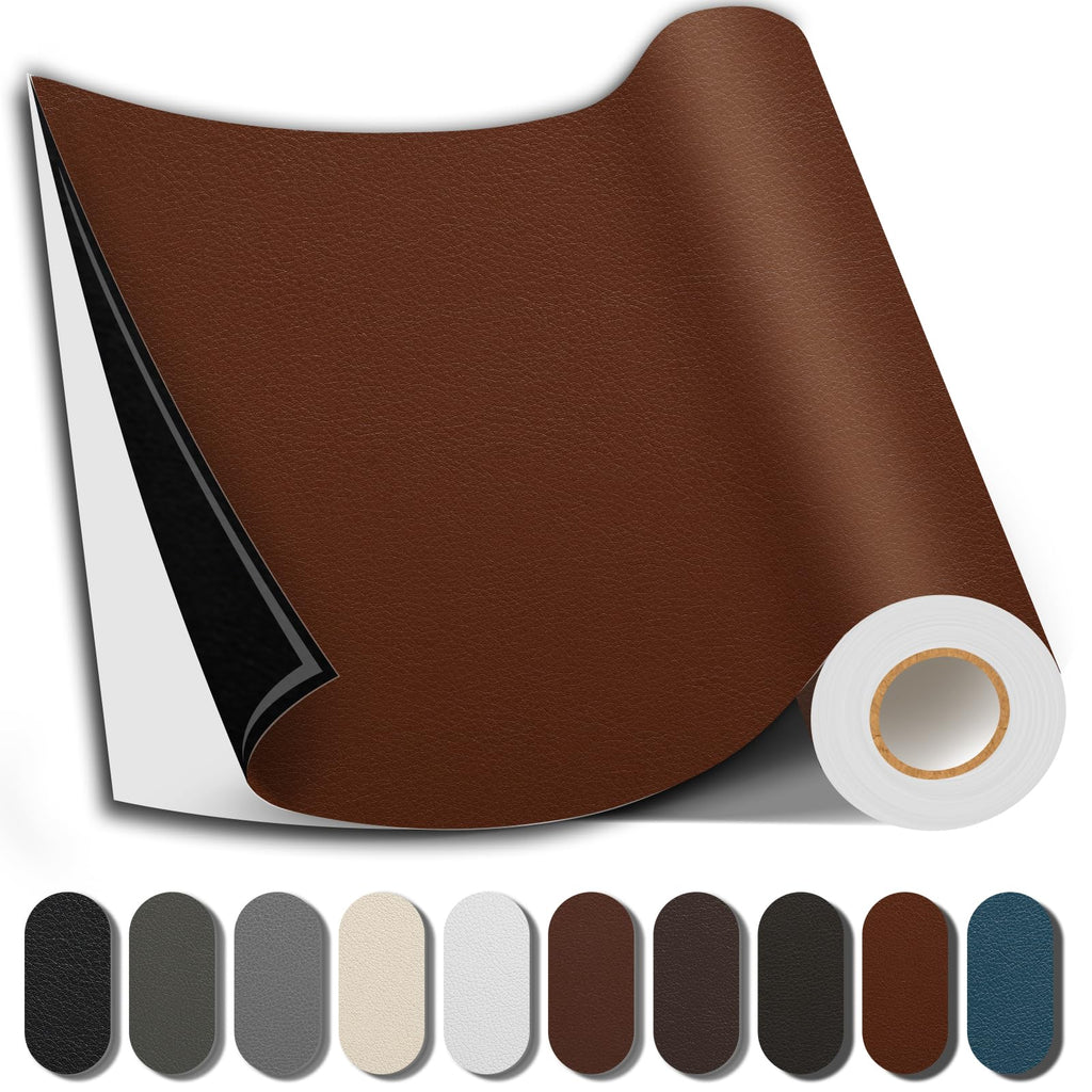 Shagoom Leather Repair Patch, Repair Patch Self Adhesive Waterproof, DIY Large Vinyl Patches for Couches, Furniture, Kitchen Cabinets, Wall （Beige, 3.5X79 Inch）