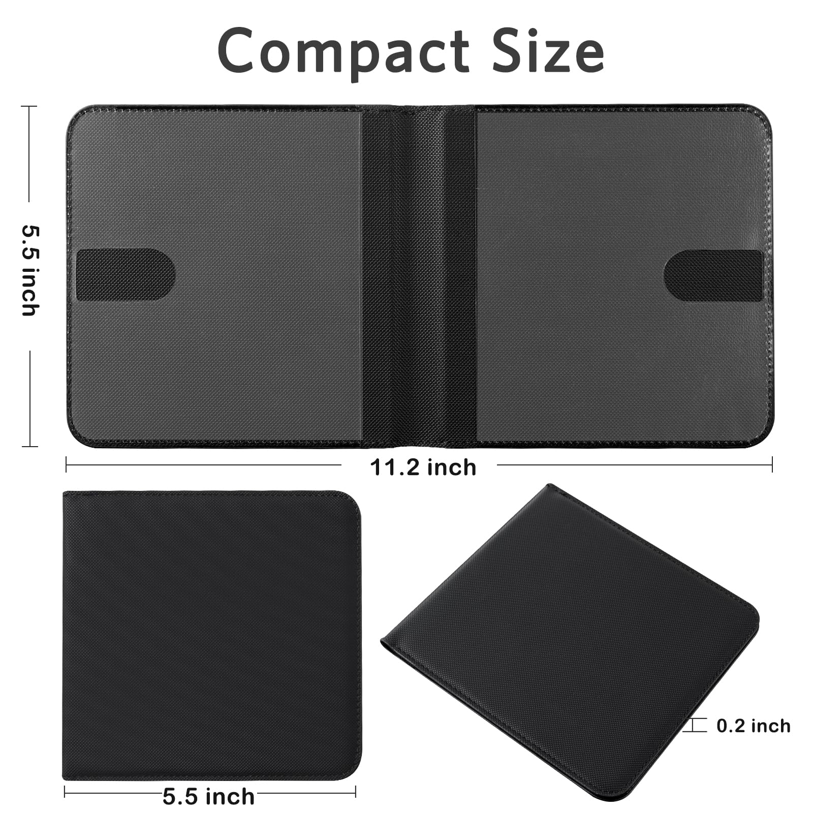 CoBak Car Registration and Insurance Holder - Men and Women Small Lightweight Vehicle Glove Box Car Organizer, Auto Truck Comparment Accessories Case for Essential Document, Driver License (Black)