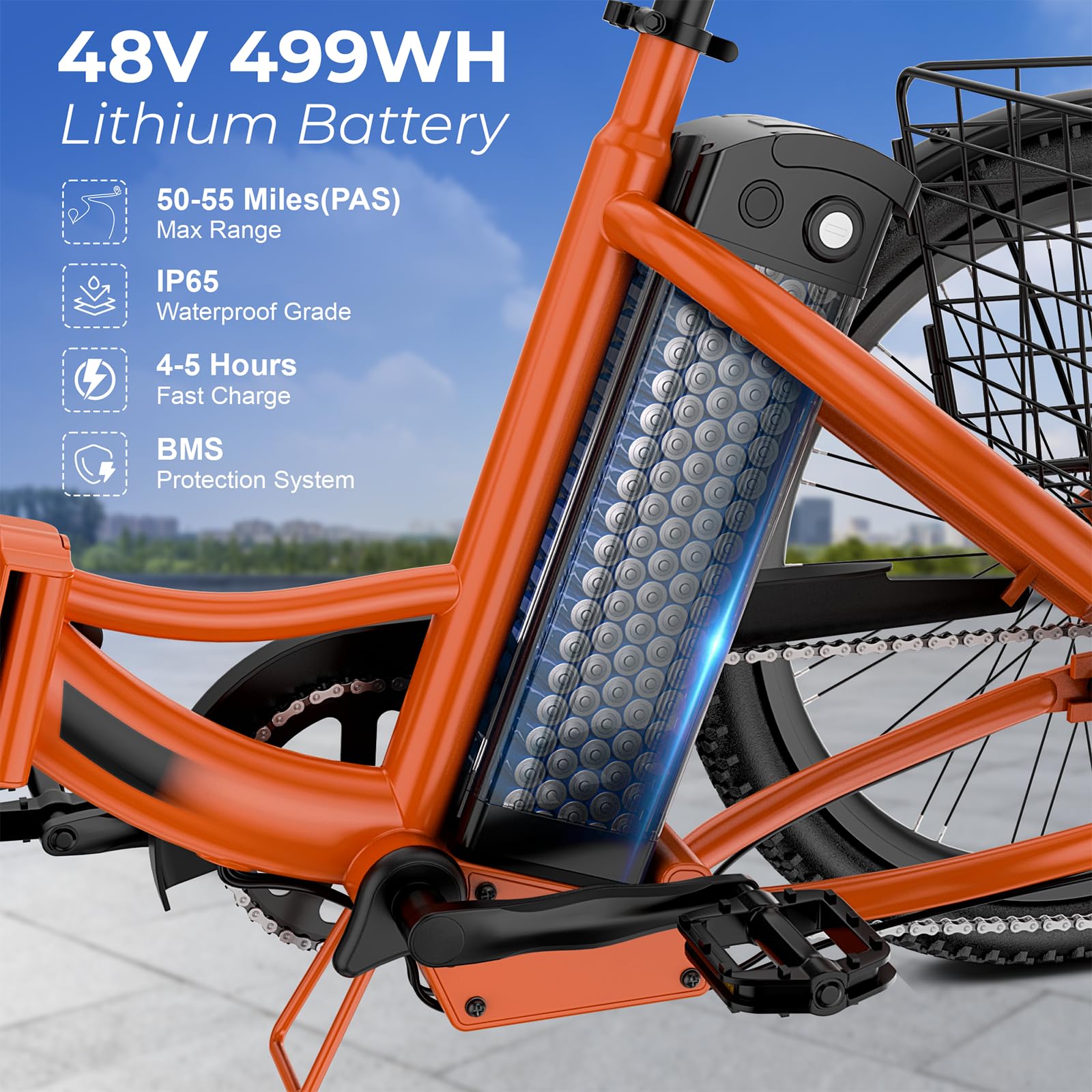 ANCHEER Electric Tricycle for Adults, Peak 600W Folding Electric Trike, 24" 499Wh Ebike for Seniors, 15.5MPH Electric Bike, Removable Battery, 3 Wheel, LCD, Rear Differential, Basket
