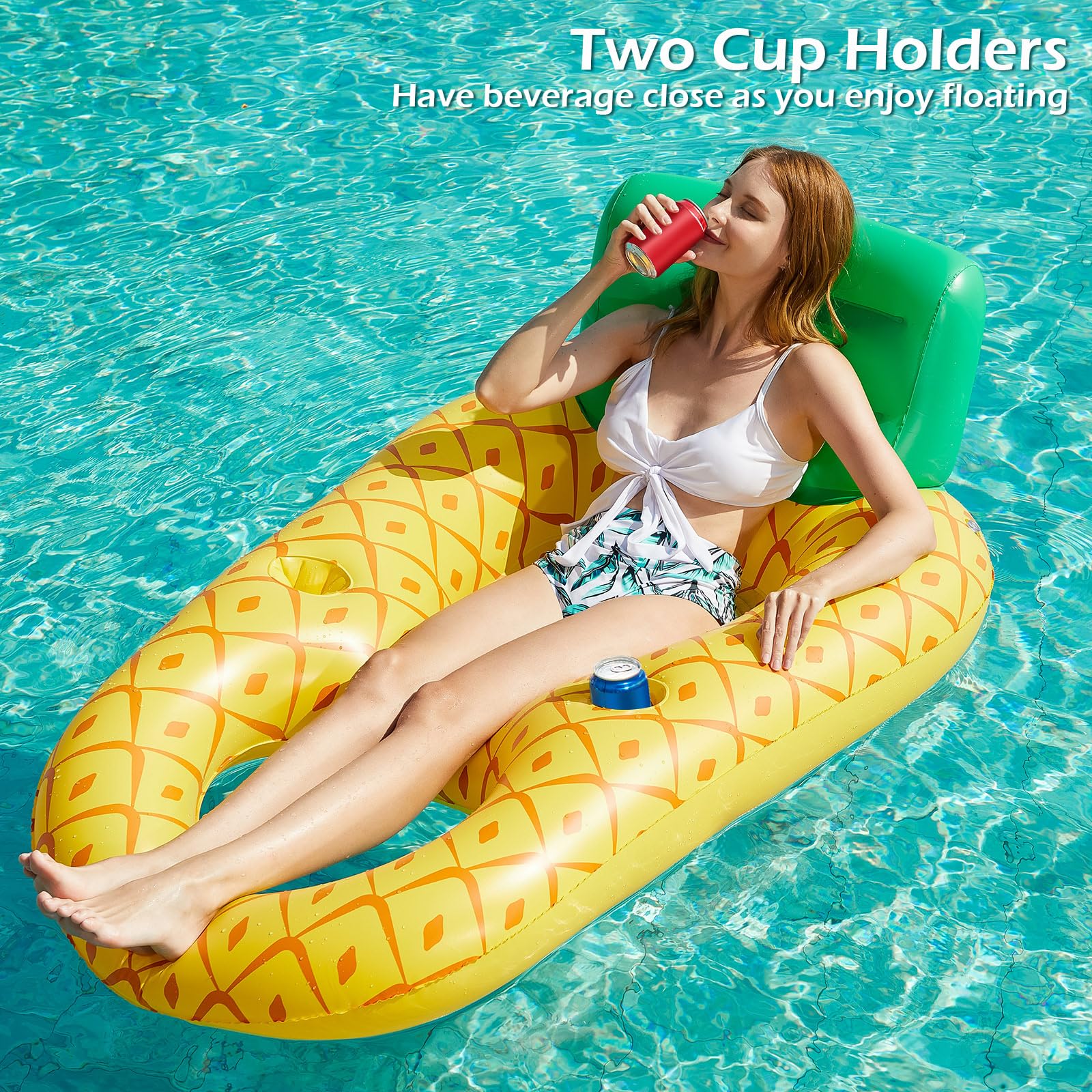 Jasonwell Inflatable Pool Float Adult - Pool Floaties Lounger Floats Raft Floating Chair Water Floaties for Swimming Pool Lake Lounge Float with Cup Holders Beach Pool Party Toys for Adults