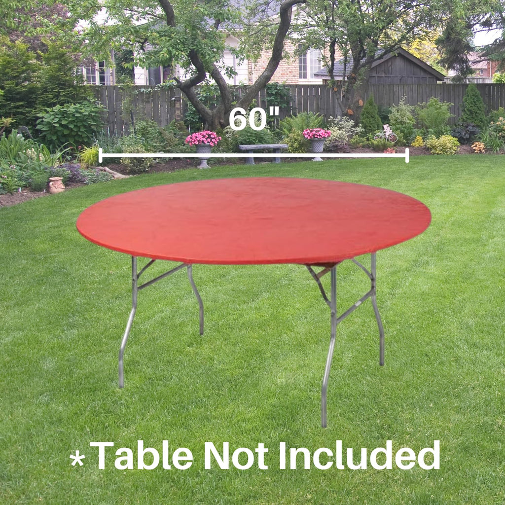 Kwik-Covers 60" Round Fitted Plastic Table Covers, 5 Pack (Black)