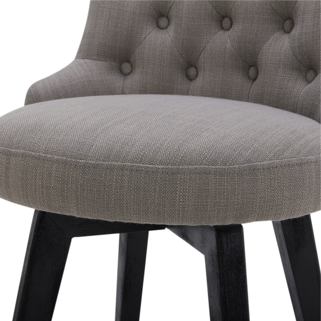 Watson & Whitely Counter Height Bar Stools, Performance Fabric Upholstered Modern Swivel Barstool with Back, Solid Wood Legs, 26" H Seat, Flint Grey