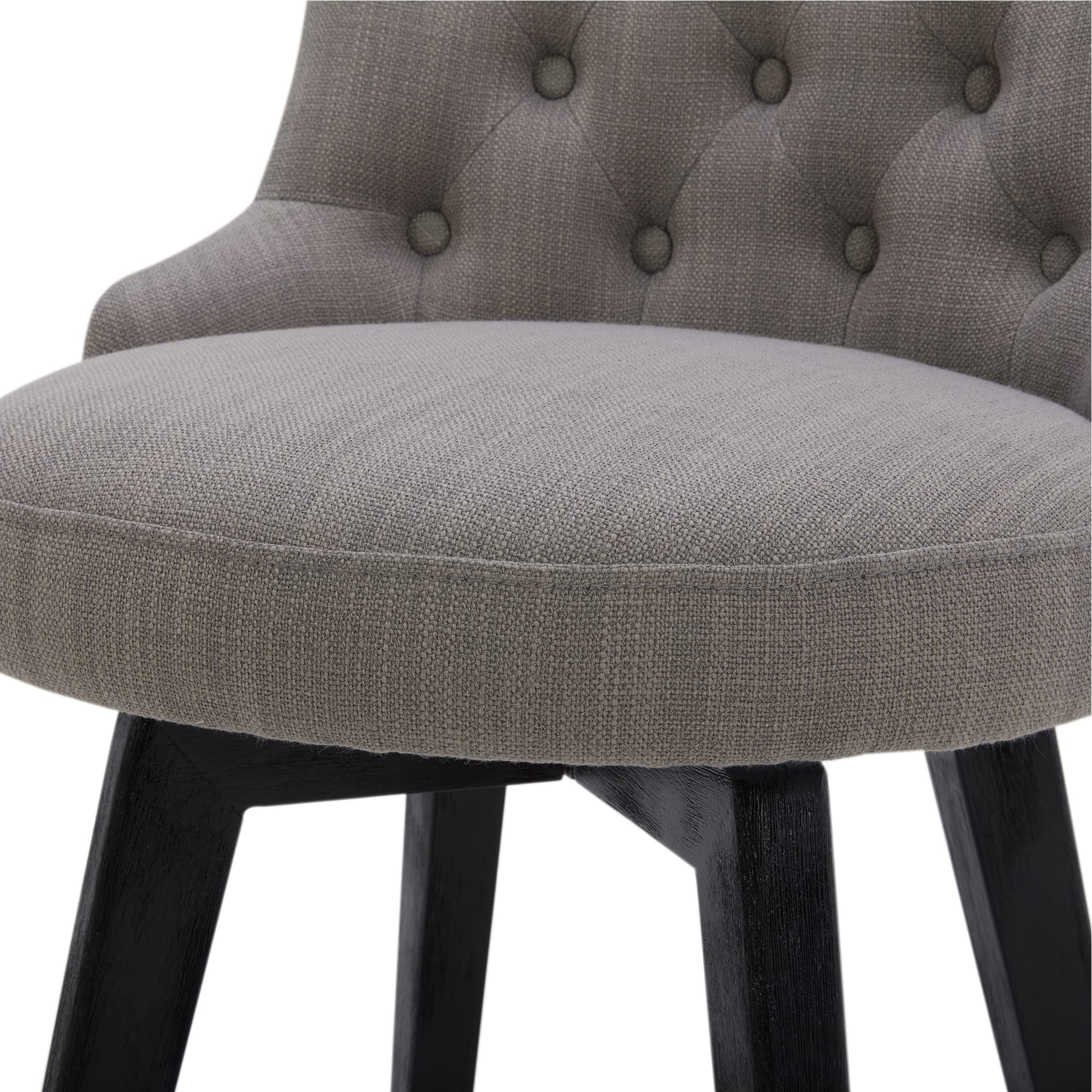Watson & Whitely Counter Height Bar Stools, Performance Fabric Upholstered Modern Swivel Barstool with Back, Solid Wood Legs, 26" H Seat, Flint Grey