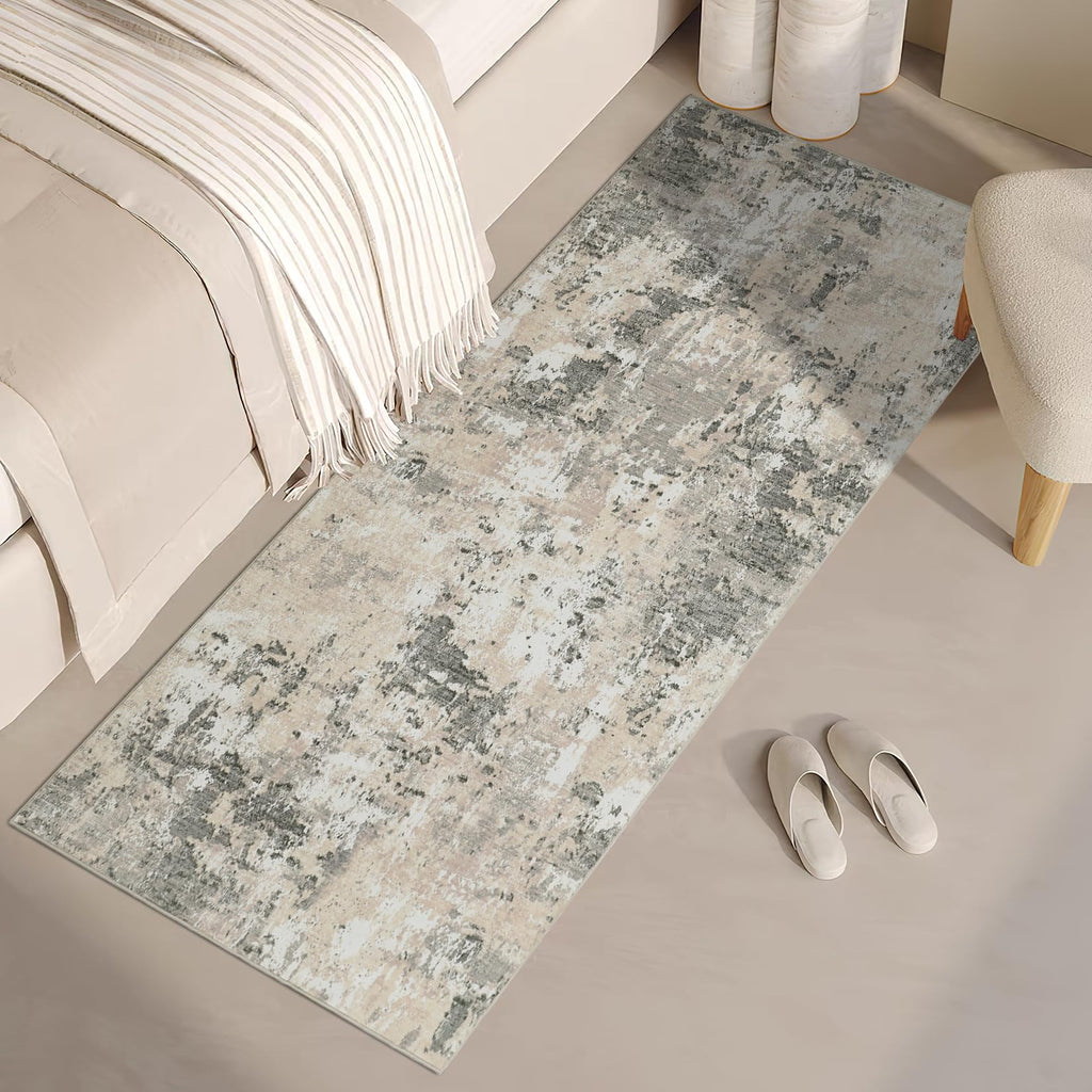 ROYHOME Modern Scalloped Abstract 2x3 Area Rug Non Slip Non Shedding Low Pile Stain Resistant Rug for Entryway Kitchen Bedroom,Black Yellow