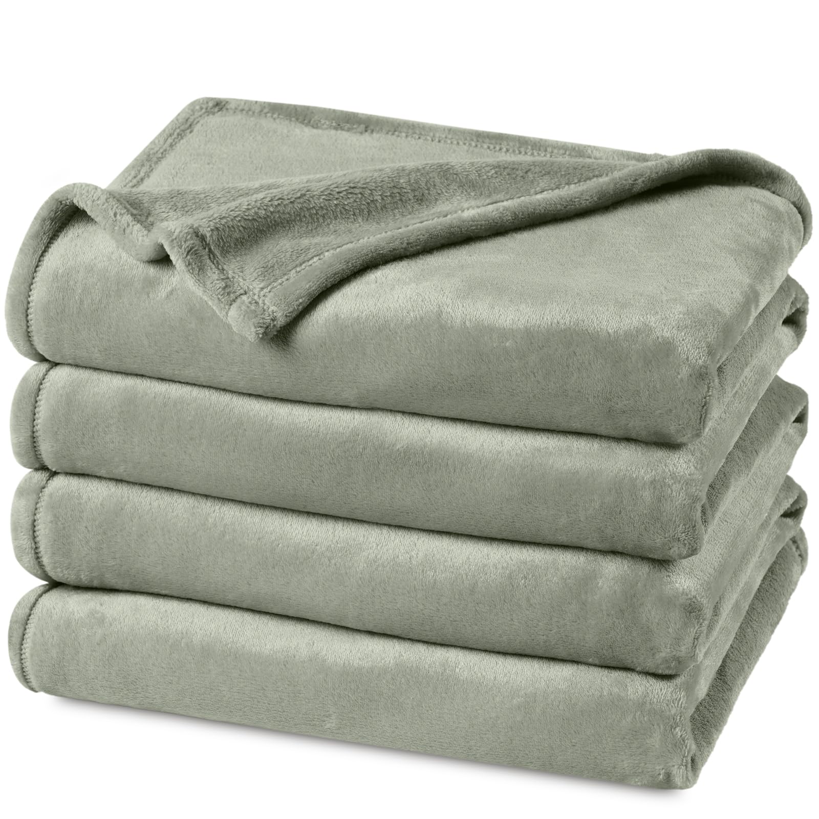 PHF Oversized King Big Fleece Blanket 120"x120", No Shed No Pilling Extra Large Soft Blanket, Giant 10'x 10' Lightweight for Bed, Sofa Travel and Camping, Suitable for All Season, Beige