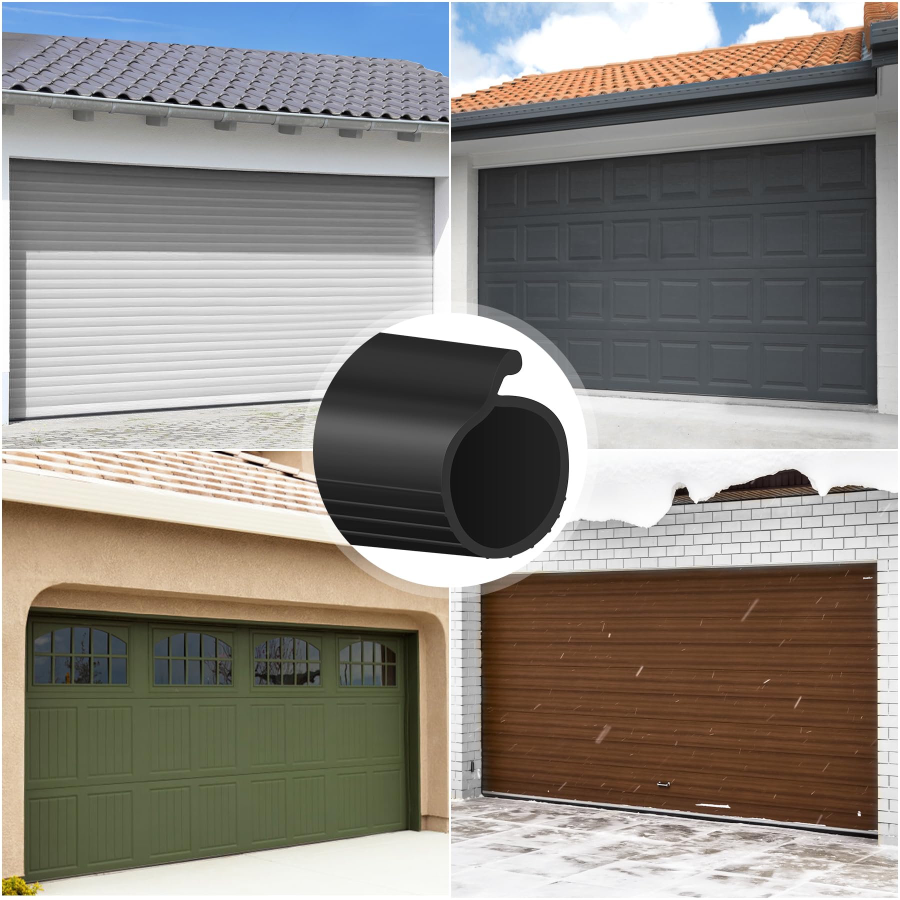 ToLanbbt 8.2FT Garage Door Seals Bottom Rubber 0.19" P Bulb Bottom Weather Seal, Weatherproof Replacement Weather Stripping Compatible with Overhead Door (8.2 FT, Gray)