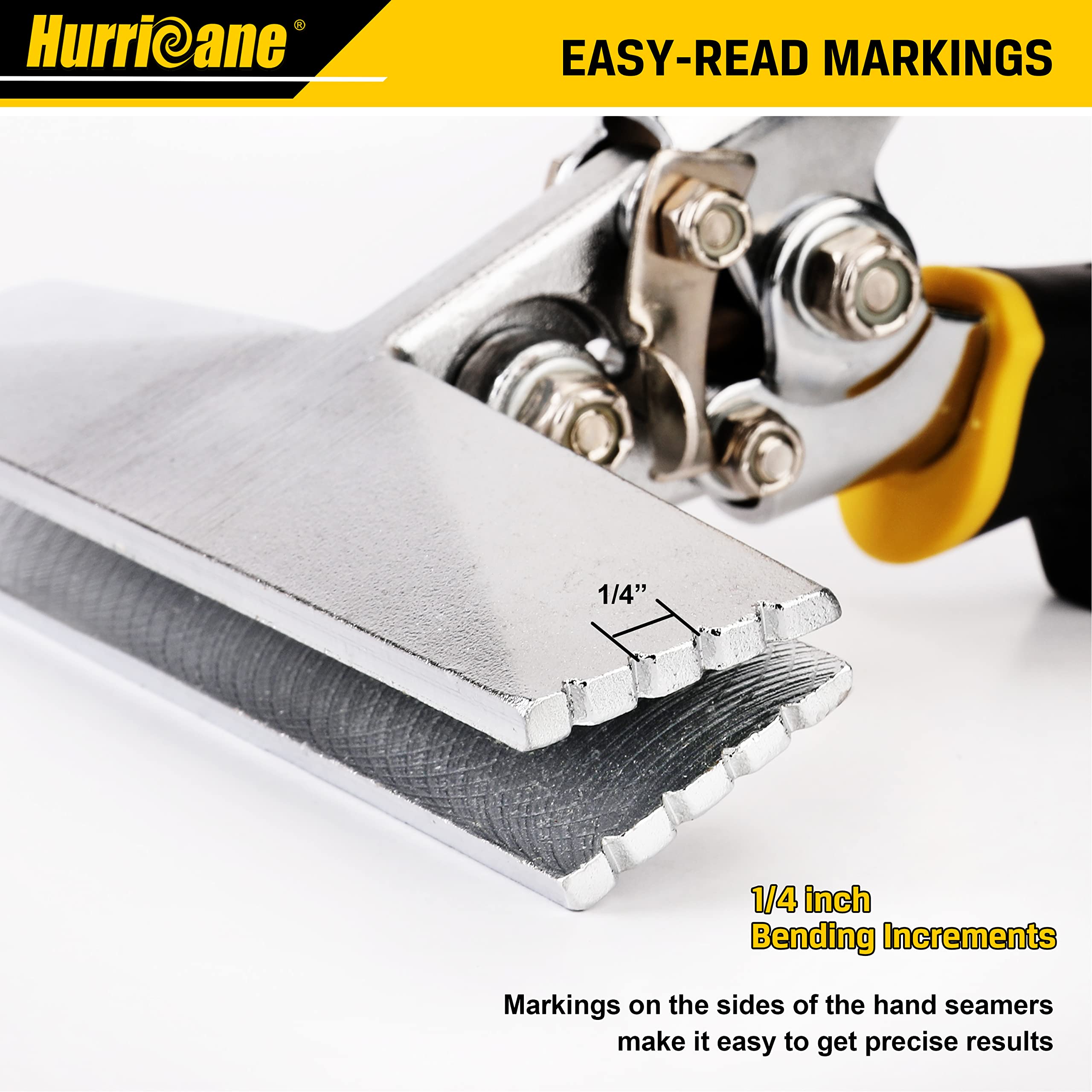 HURRICANE 3inch Sheet Metal Hand Seamer, Heavy Duty Bender for Metal Flattening, Precision Duckbill Pliers and Sheet Metal Tongs, Ideal for HVAC Projects, Ergonomic Straight Flat Smooth Jaw