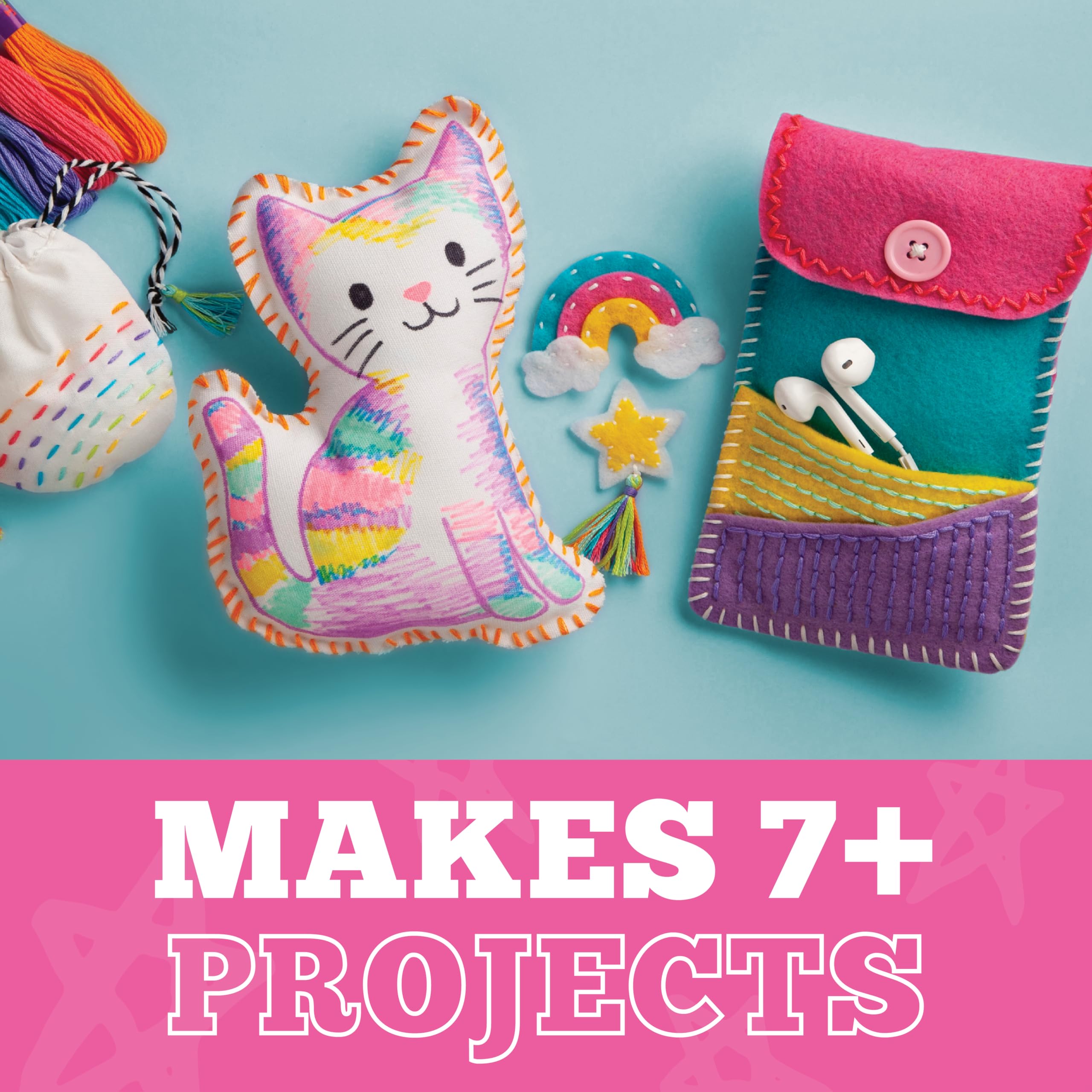Craft-Tastic Let’s Learn to Sew – Mini Sewing Kit, Arts and Crafts, Art Supplies, Embroidery Kit for Beginners, Includes Sewing Supplies, Easy-to-Follow Instructions, Arts & Crafts, Ages 7+