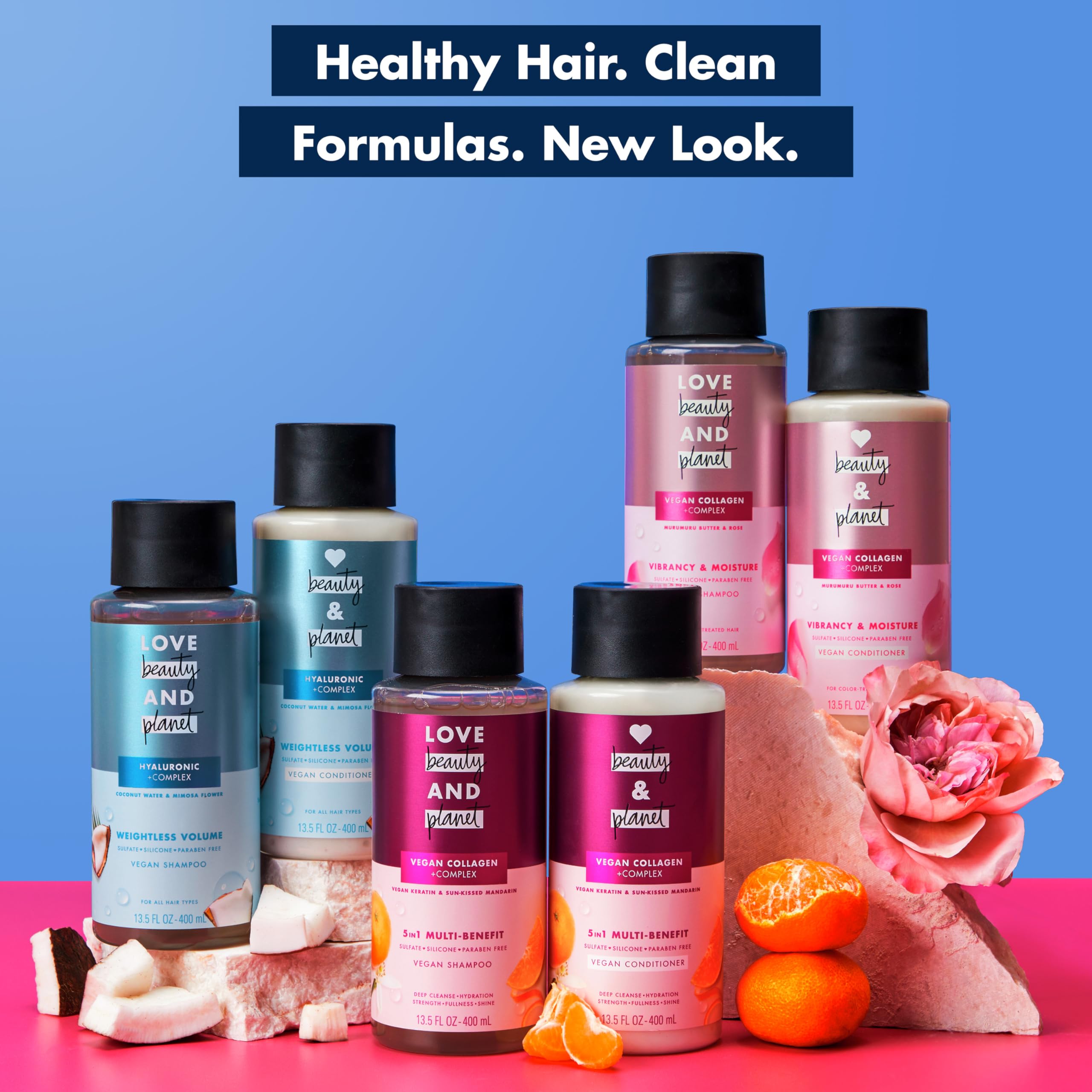 Love Beauty and Planet Weightless Volume Shampoo with Hylauronic acid Coconut Water & Mimosa Flower for Thin and Fine Hair 13.5 oz