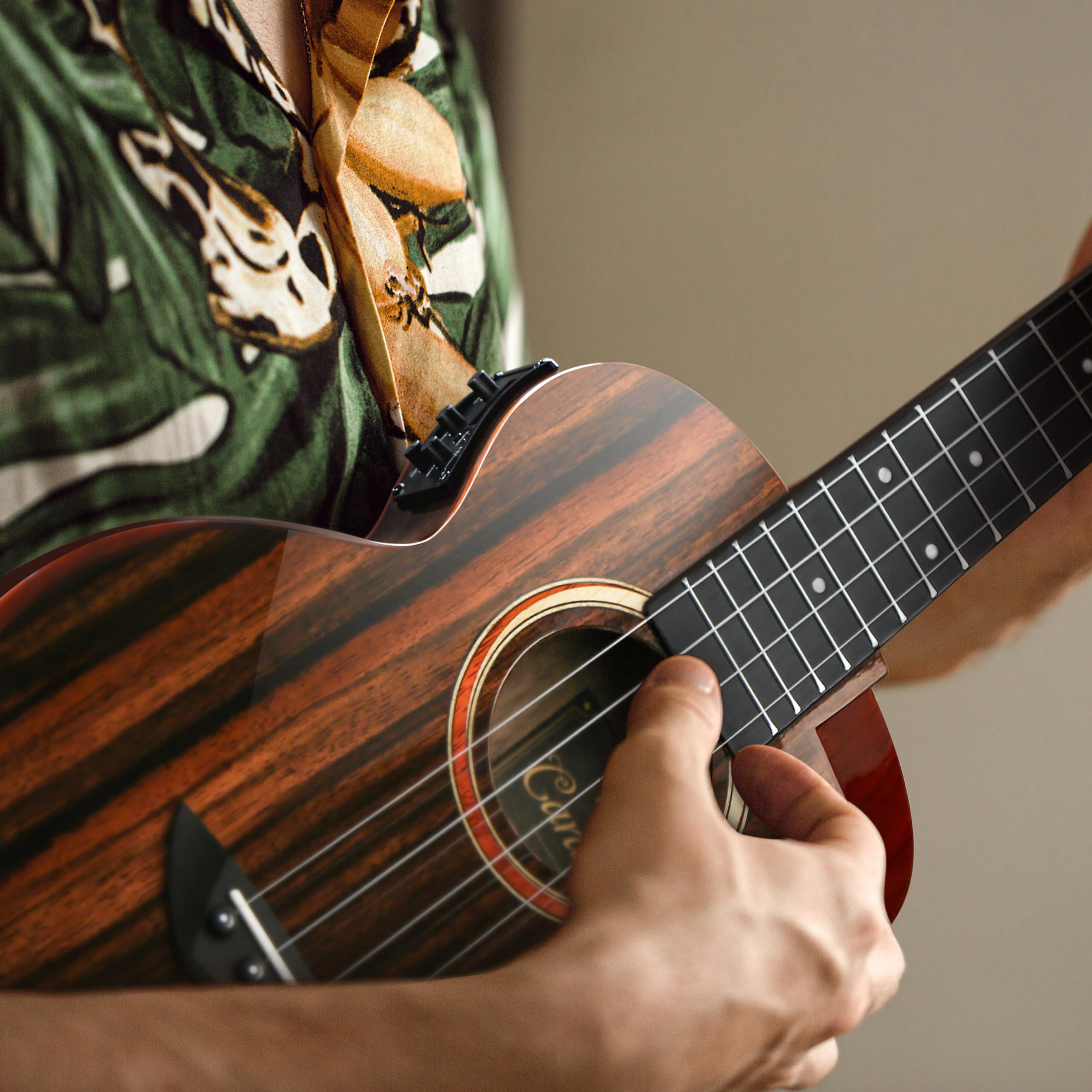 Caramel TEG95 Butterfly Bocote Glossy Tenor Acoustic & Electric Ukulele | 26-inch Handmade Professional Ukelele Kit with Accessories