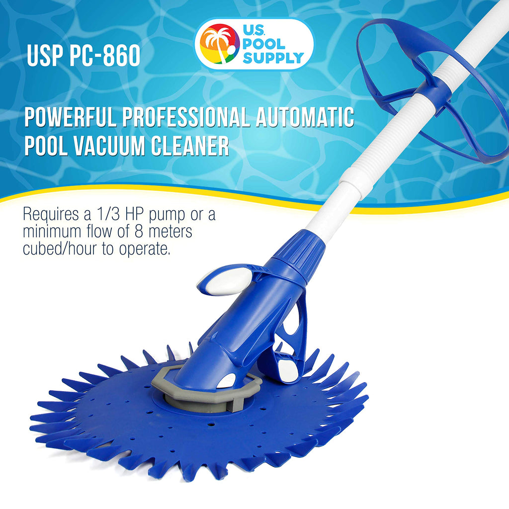 U.S. Pool Supply Octopus Suction Pool Cleaner, Inground Automatic Pool Vacuum Cleaner with Hose - Swimming Sweeper Vac Cleaning Suction-Side Cleaners - Auto Creepy Sweeps Removes Debris, Leaves Cleans