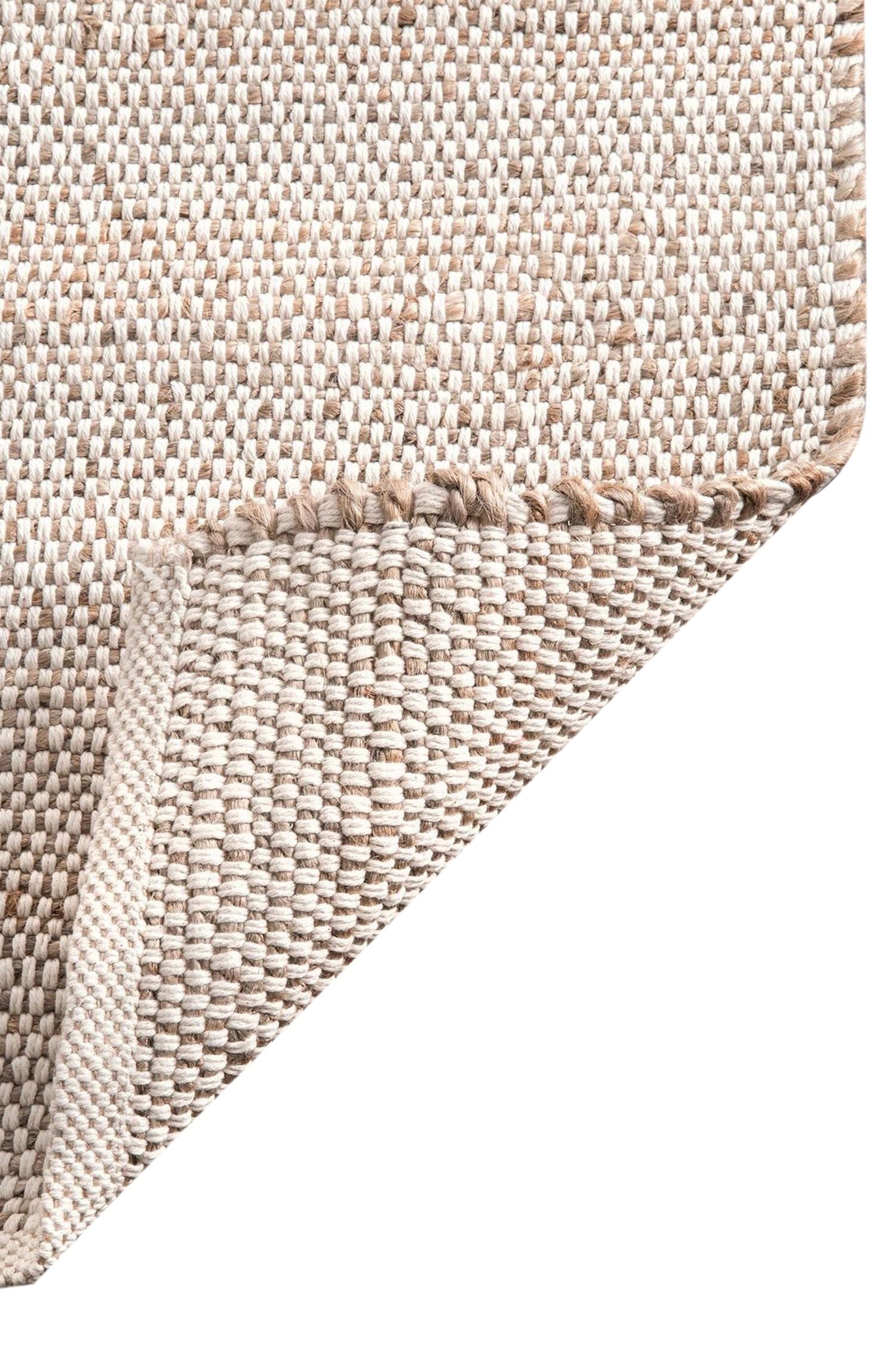 FRELISH DECOR Handwoven Jute Cotton Area Rug- Natural Yarn- Contemporary Farmhouse Decor- Rustic Nautical Rugs for Bedroom Living Room/Entryway Doormat (2'x3')