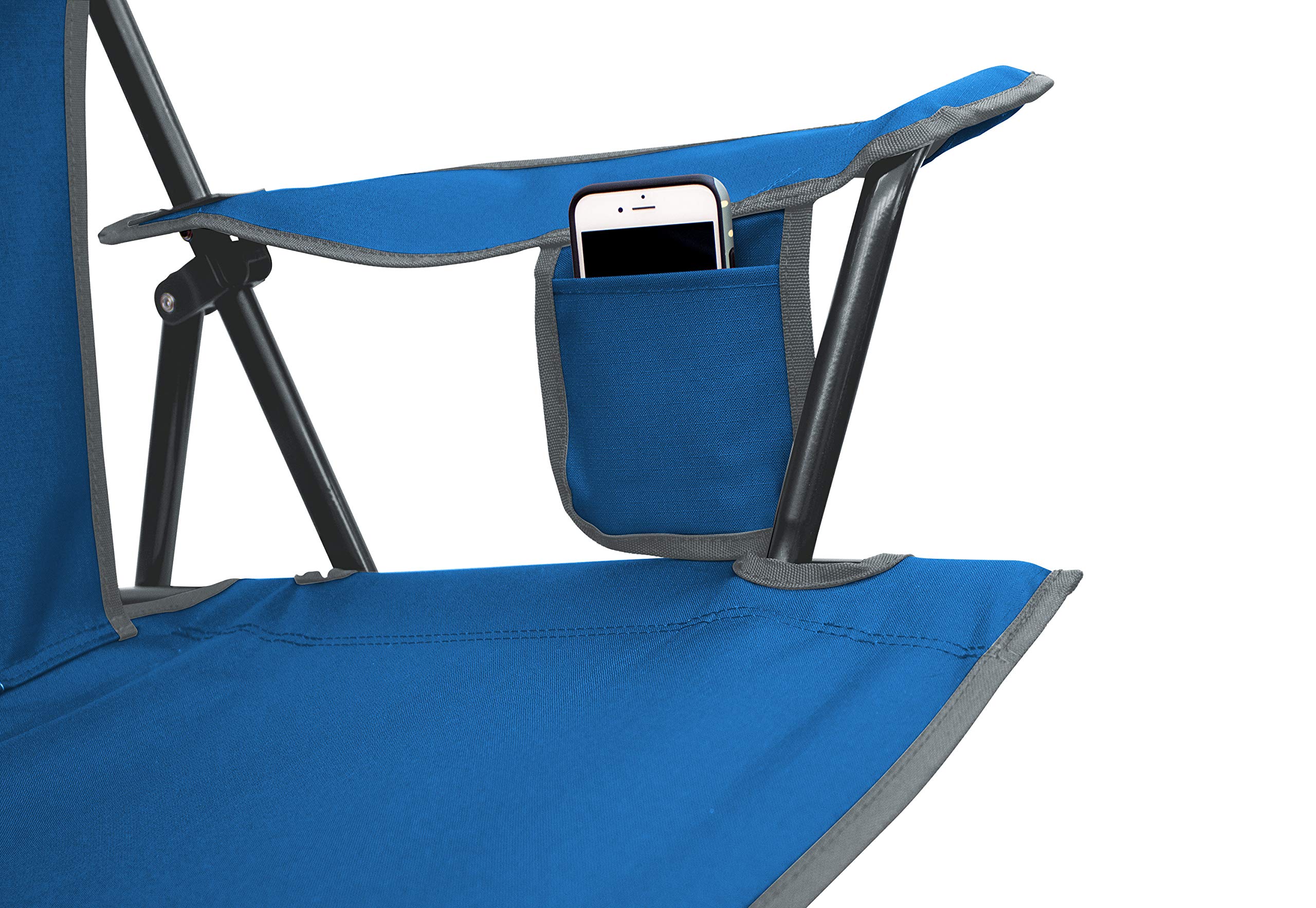 GCI Outdoor Comfort Pro Rocker Camping Chair | Portable Folding Rocking Chair with Durable Armrests & Drink Holder — Blush