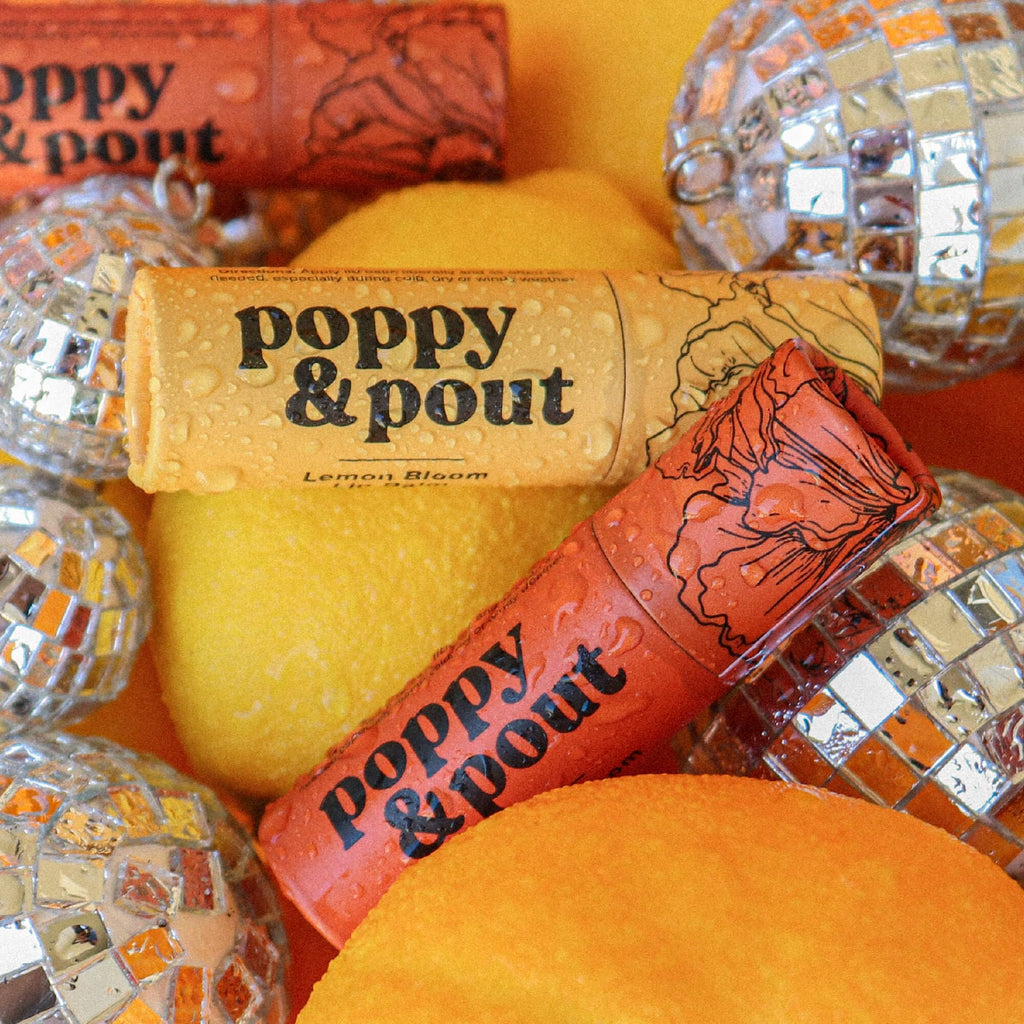 Poppy & Pout Blood Orange Mint Jumbo Lip Balm | All Natural Lip Balms & Moisturizers | Hydrates with Beeswax, Vitamin E, Organic Coconut Oil | Cruelty-Free | Lip Balm in Recyclable Cardboard Tube
