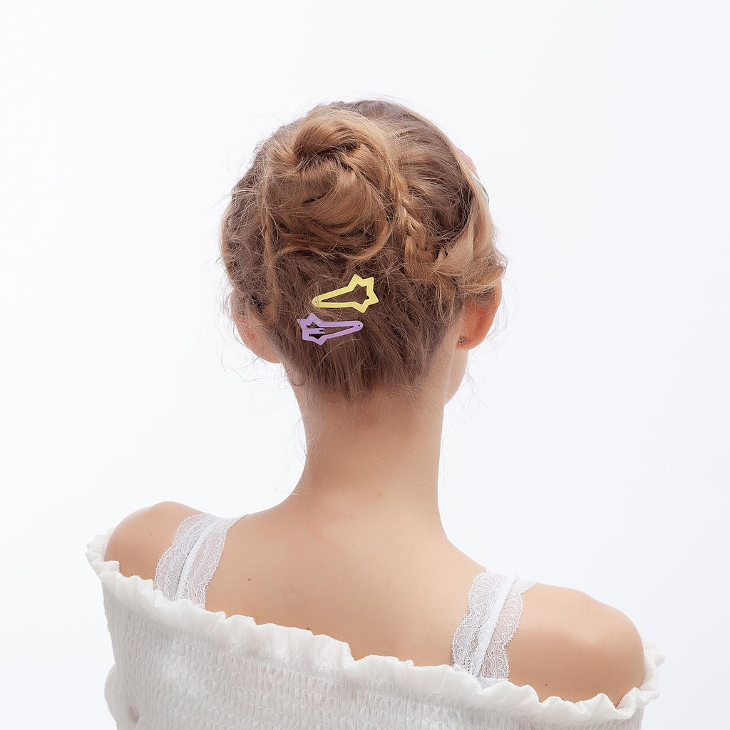 ECADY 100-Piece Metal Snap Hair Clips for Girls, Toddlers, and Kids, Hair Bow Barrettes Perfect for Fine Hair, Thick Hair, and More - Featuring Fun Bow Designs