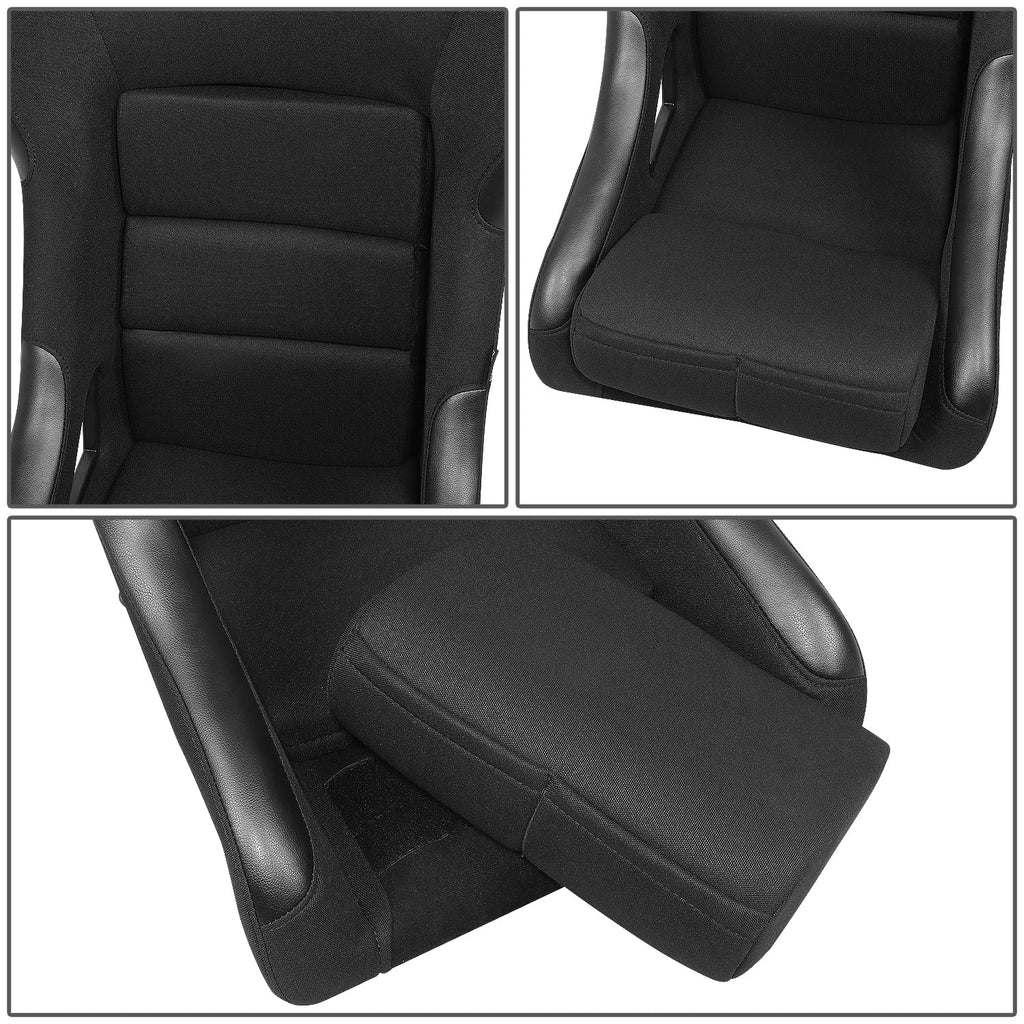 NRG Innovations NRG-FRP-330 Fiber Glass Fixed Back Bucket Racing Seat (Small), 4 pt Harness Compatibility, Black Seat Cover, 19"W X 18" D X 34" H