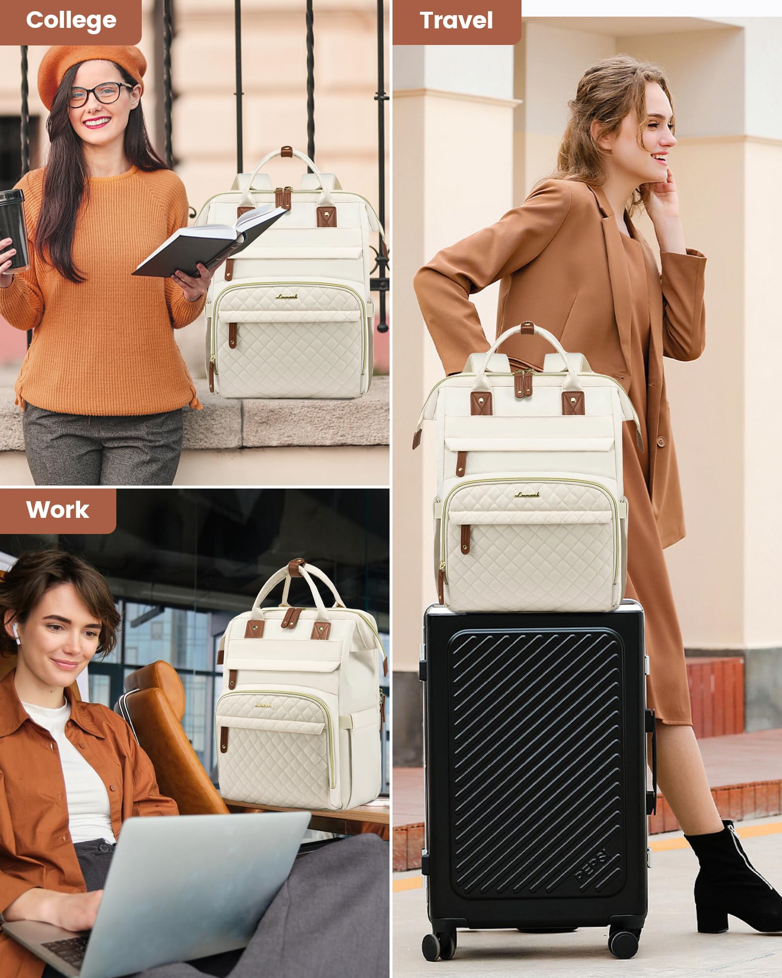 LOVEVOOK Laptop Backpack for Women, 15.6 inch Waterproof Nurse Bag Teacher Work Backpack Purse for Women, Travel Computer Backpack for College Office Business Ladies