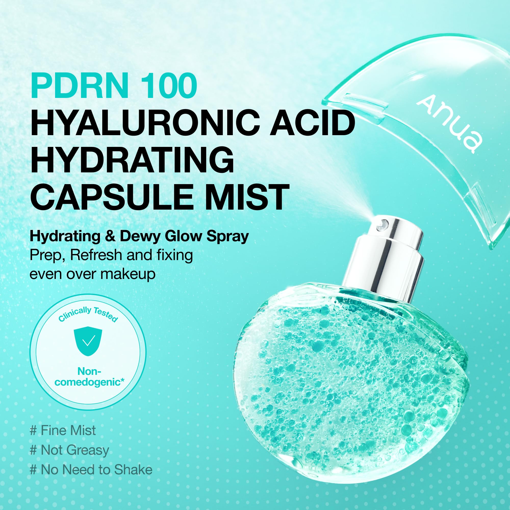 ANUA PDRN Collagen Glow Facial Serum Spray, Hydrating Face Mist, Hyaluronic Acid, dewy glass finish, All Skin Types, Instant Plumping Hydration, Firming Care, Korean Skincare, 3.38 fl oz