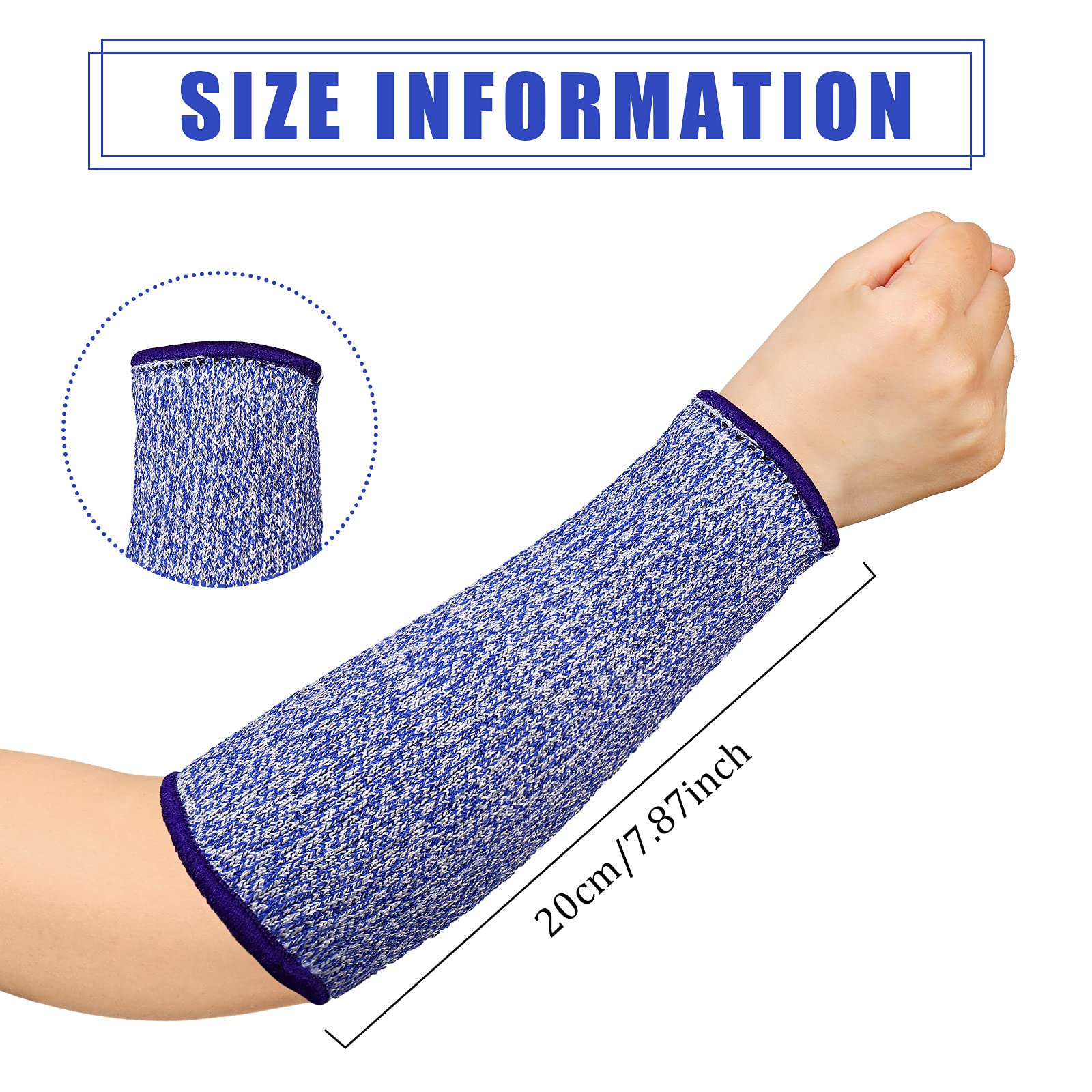 Sintege 3 Pairs Arm Protectors for Thin Skin and Bruising Cut Resistant Forearm Sleeve Level 5 Arm Burn Protection Sleeve (Black,7.9 Inch)