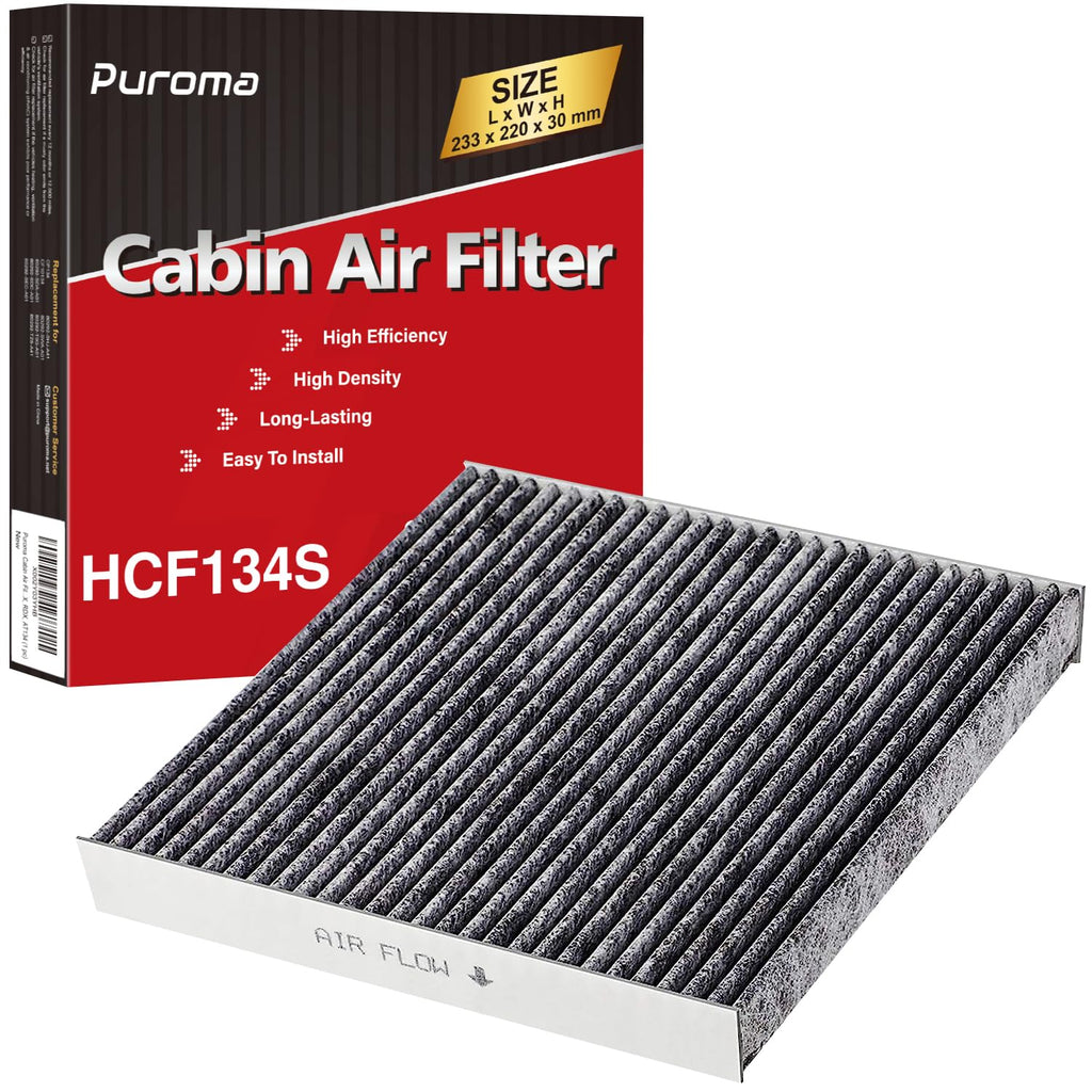 Puroma Cabin Air Filter with Activated Carbon, Replacement for CP134, CF10134, Honda & Acura, Civic, CR-V, Odyssey, CSX, ILX, MDX, RDX, AT134 (1 pc)