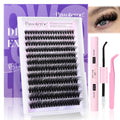 Pawotence Lash Extension Kit DIY 280pcs Individual Lash Clusters Kit 20D&30D Natural 9-15mm Cluster Eyelash Extensions Kit with Lash Bond and Seal, Tweezers for Self Use (20D&30D, 0.07D, 9-15mm, Kit)