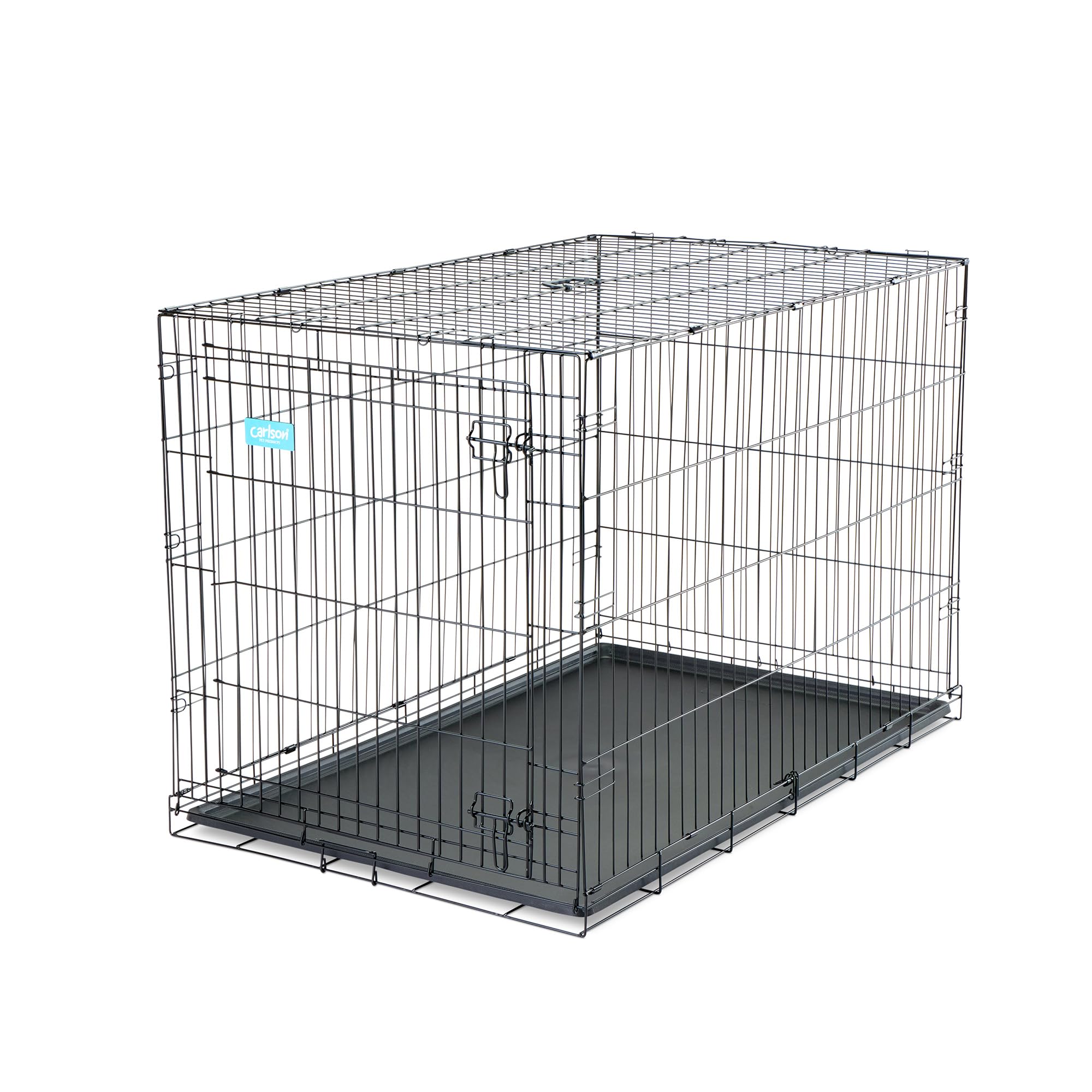 Carlson Secure and Compact Double Door Metal Dog Crate, Medium with Divider Panel