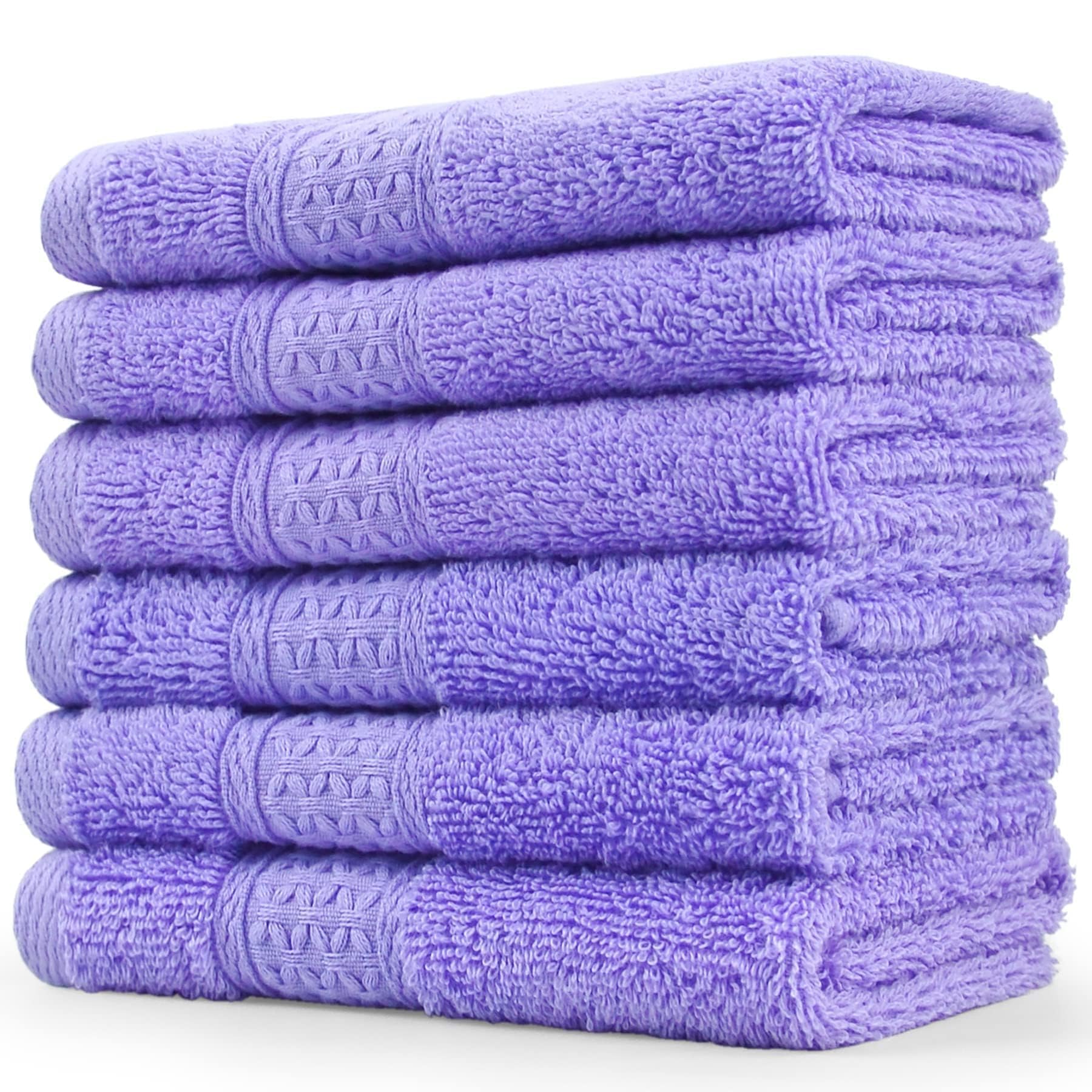 Cleanbear Face-Cloth Washcloths Set,100% Cotton, High Absorbent, 6-Pack 6 Colors, Size13 x13-deep Color