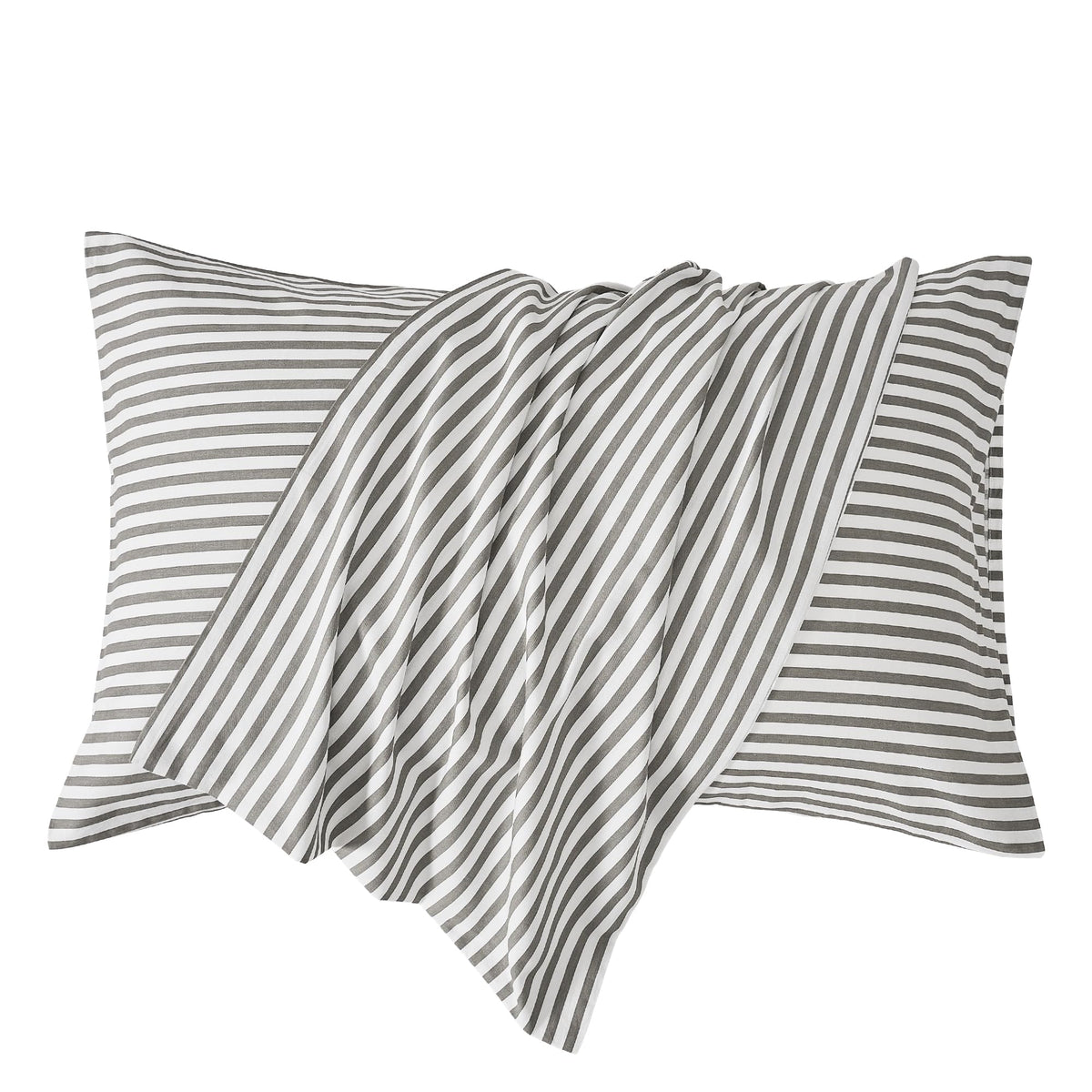 JELLYMONI Cotton Striped Pillowcases Set of 2, Sage Green, Standard | Soft breathable feel, Envelope closure, 400TC cotton, Machine washable, Gentle on skin