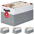 Criusia 4 Pack Baby Clothes Organizer Bins, Fabric Collapsible Storage Baskets with Handles, Odorless Storage Bins for Toy Clothes Nursery Kids Room Playroom Classroom (14L*10W*9.5H)