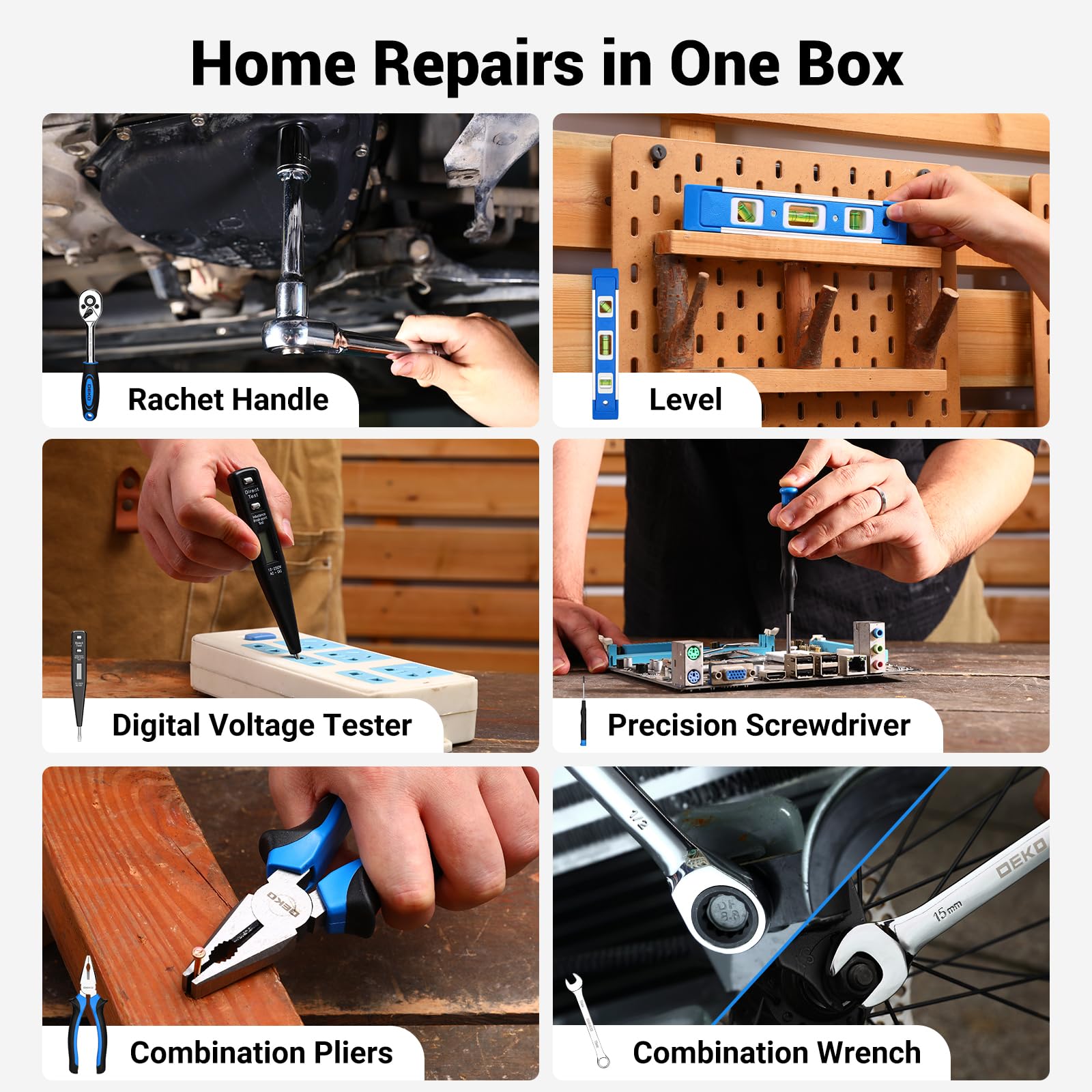 Tool Set: Tool Kit with 12V Cordless Drill, Hand Toolbox with storage case, Mechanic Tool set for Home Repairs, Green