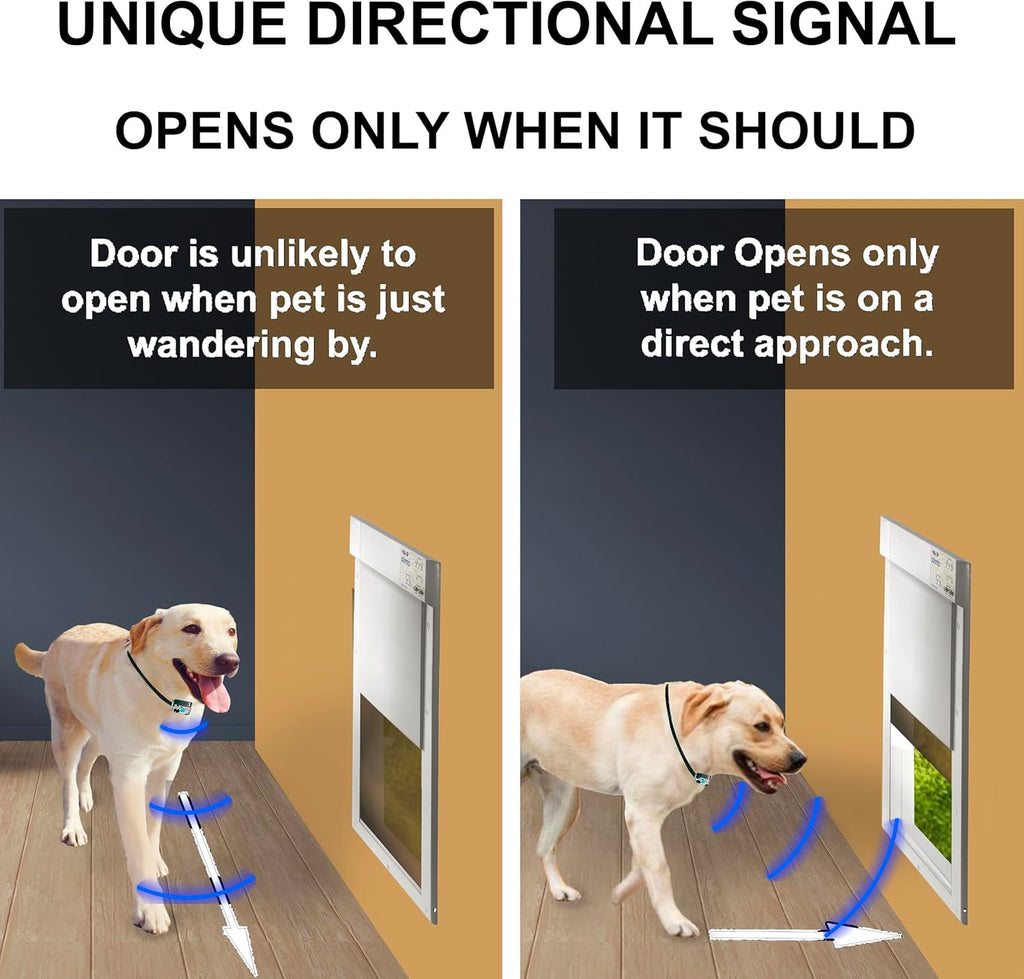 Power Pet Automatic Electronic Pet Door by High Tech Pet - Pet Operated Dog Door, High Security, Air Tight, for Medium Dogs up to 30 lbs. (8¼" X 10" Pet Opening), Door Mount, Easy Install - PX1-Medium