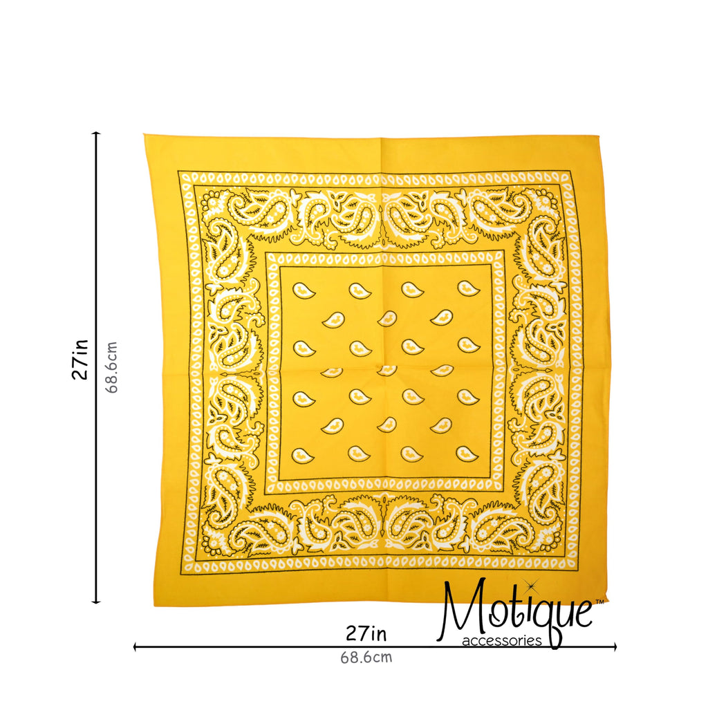 Motique Accessories Extra Large Paisley Bandana 27x27 Inch