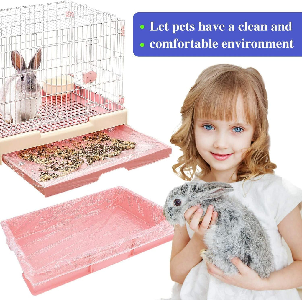 30 pcs Disposable Cage Liners, Clear Plastic Rabbit Cage Liner Bag, Universal Toilet Film for Bunny, Hamster, Totoro, Hedgehog, Guinea Pig and Small Animals(30pcs, 47in)