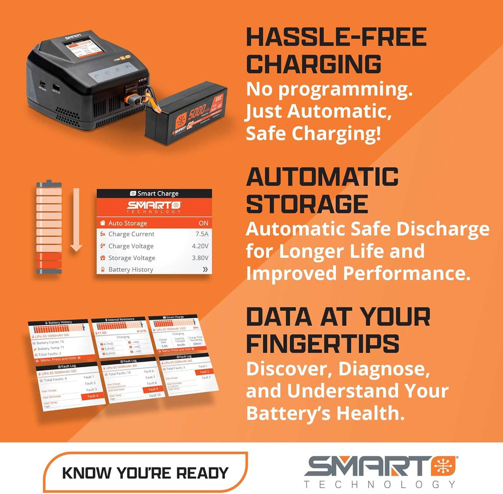 Spektrum SMART 1400mAh 2S 7.4V G2 30C LiPo Battery with IC2 Connector, SPMX142S30H2