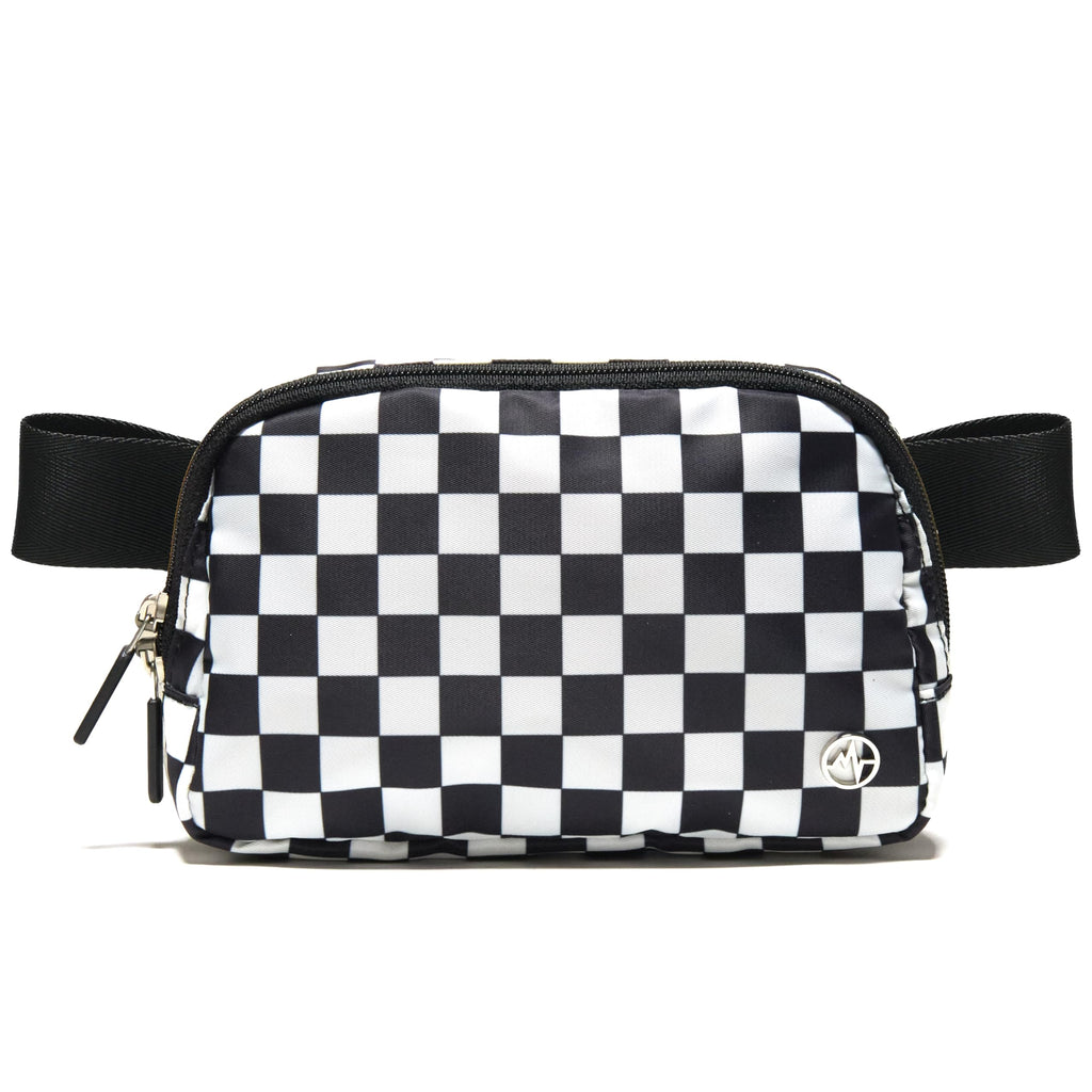Pander Two Way Zipper Fanny Pack Nylon Everywhere Belt Bag for Women, Water Repellent Waist Packs, Crossbody Bags with Adjustable Strap (Black).