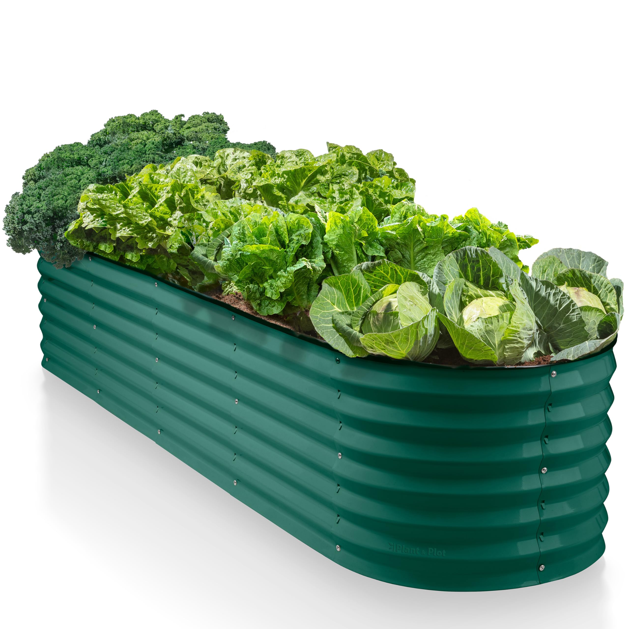 9-in-1 Galvanized Steel Raised Garden Bed // 8×2×1.5 ft Modular Planter for Gardening, Vegetables, Flowers // 18" Tall Metal Raised Garden Beds Outdoor (Dark Green) // Patented Design Planter Box