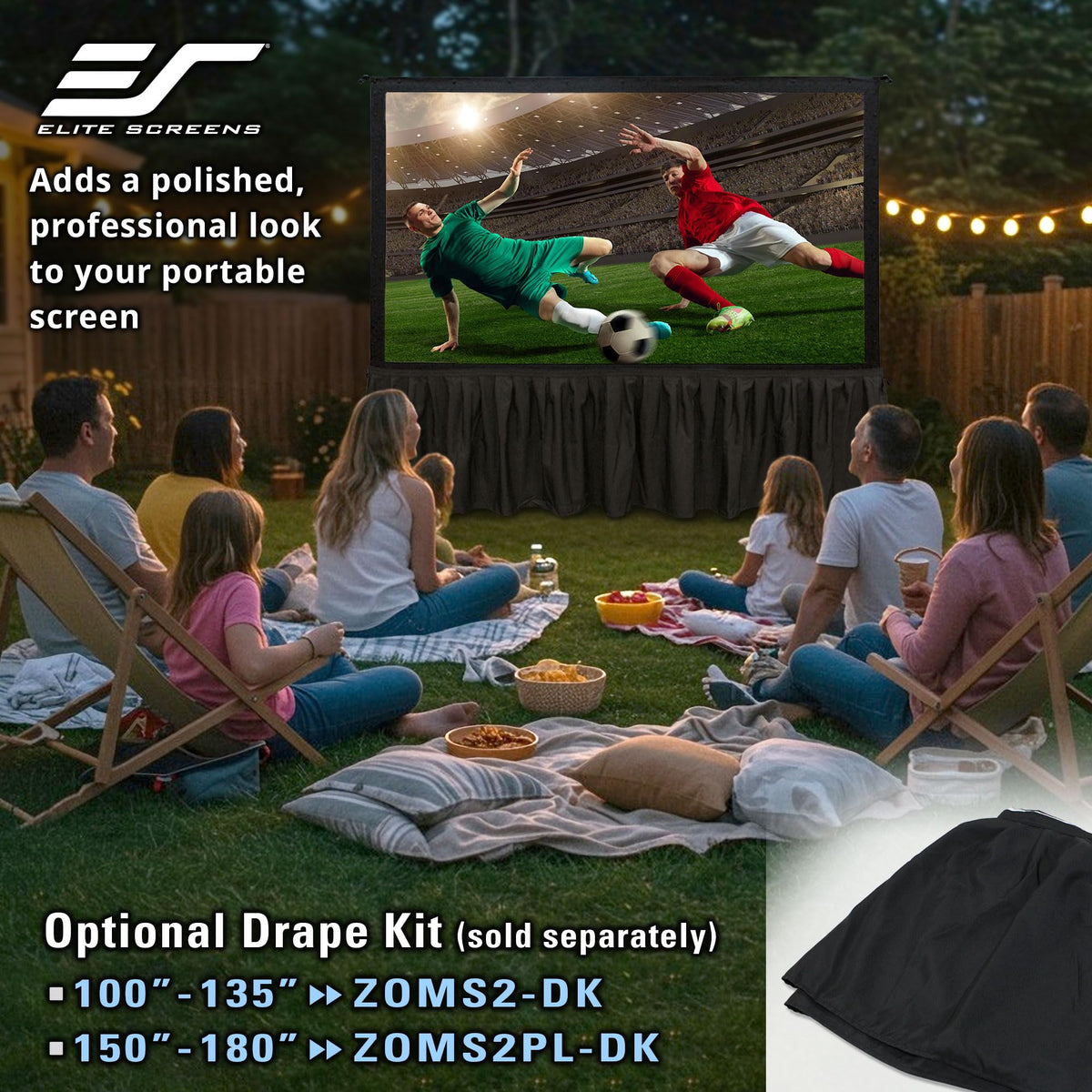 Elite Screens 100-inch Wraith Veil DUAL, 16:9, 0.8 Gain, 150° Viewing Angle, Front & Rear Projection Screen, Yardmaster 2 OMS100H2-Dual