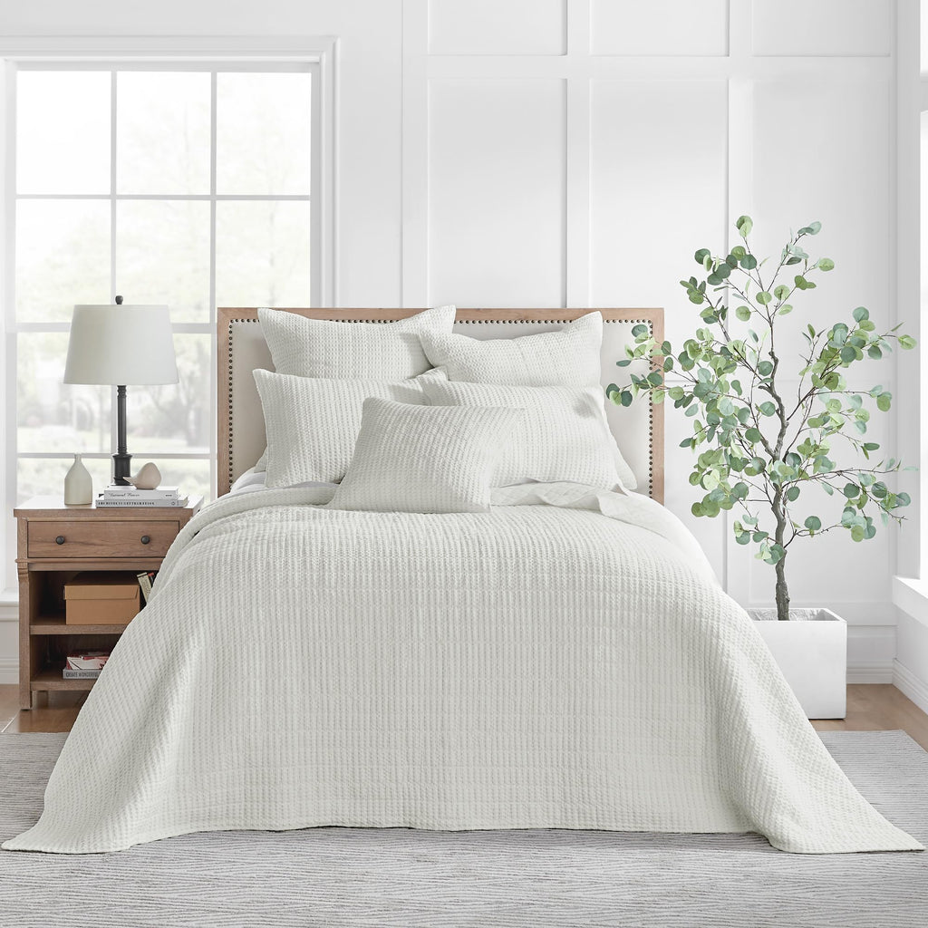 Levtex Home Mills Waffle Twin Bedspread Set (84x104in) with 1 Pillow Sham (26x20in) - Adobe - 100% Cotton Twin Size Bedspread Set - Lightweight, Soft, Pre-Washed