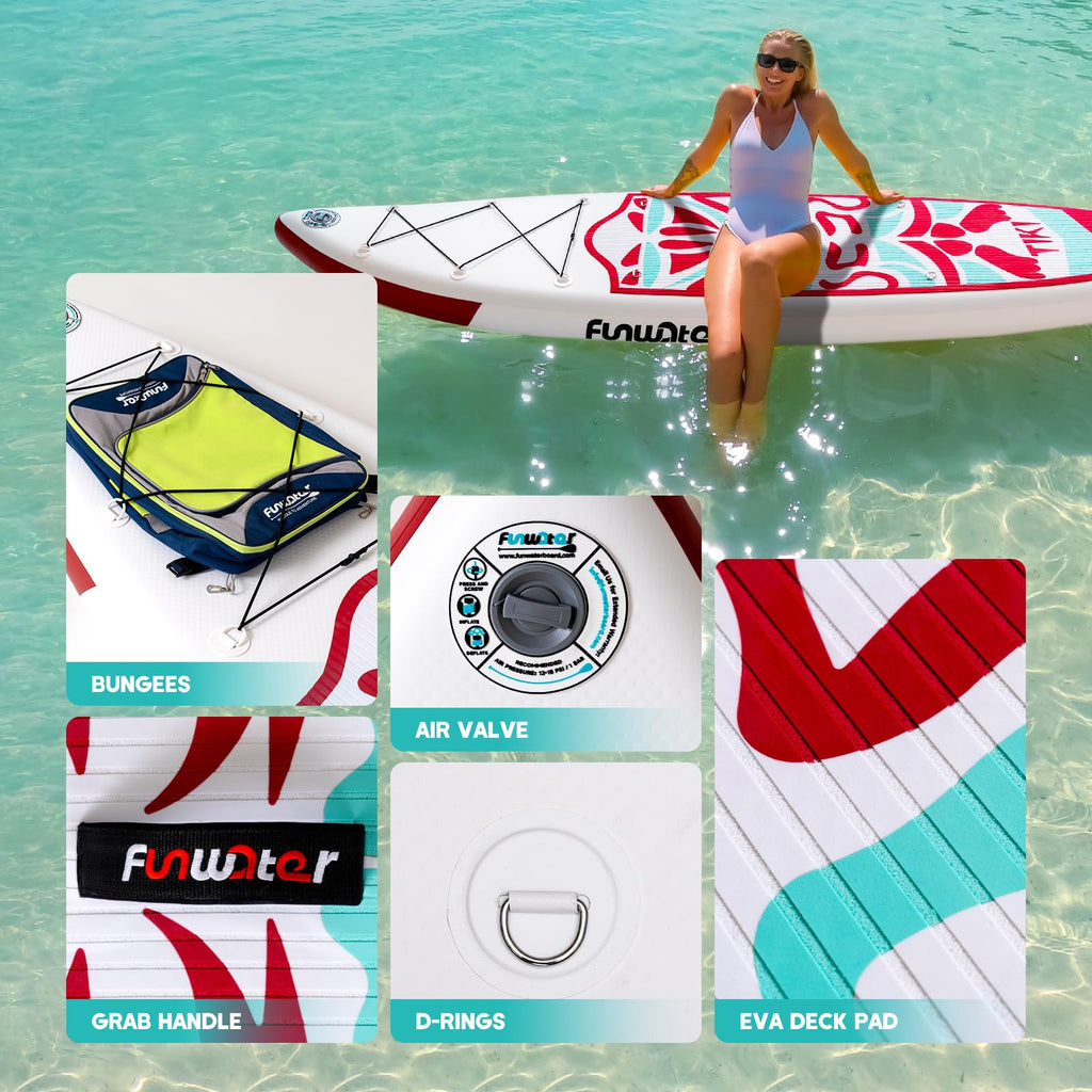 FunWater Inflatable Ultra-Light Stand Up Paddle Board for All Skill Levels with Premium SUP Paddleboard Accessories,Non-Slip Comfort Deck for Youth & Adults