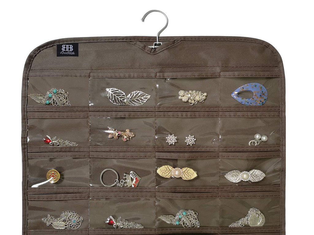 BB Brotrade Hanging Jewelry Organizer,Accessories Organizer,80 Pocket Organizer for Holding Jewelries（Beige）