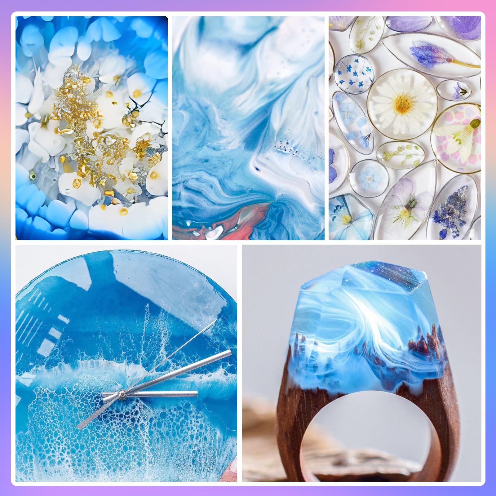1 Gallon Epoxy Resin Kit, Crystal Clear and Hard Upgraded 2 Part Resin and Hardener for Casting Coating, Countertop, Table top, Art DIY Handcraft Jewelry