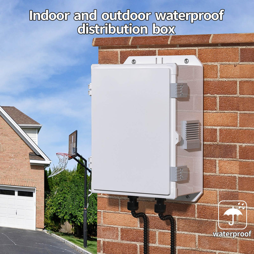 Namunanee Outdoor Electrical Junction Box, ABS Water Resistant Enclosure with Internal Mounting Panel & Hinged Cover, 9.2" H* 7" L* 4.6" W