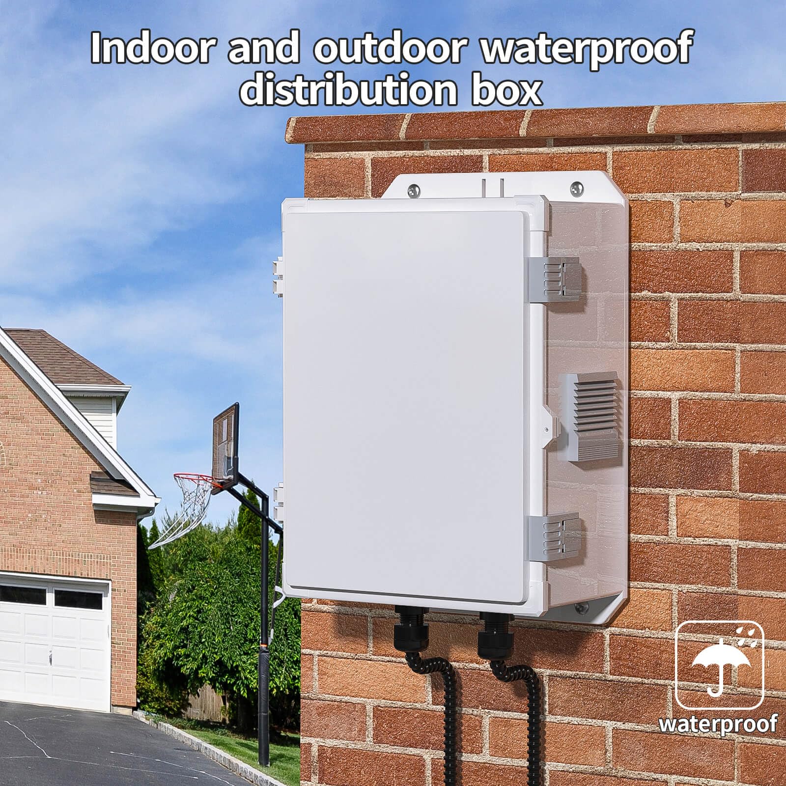 Namunanee Outdoor Electrical Junction Box, ABS Water Resistant Enclosure with Internal Mounting Panel & Hinged Cover, 9.2" H* 7" L* 4.6" W