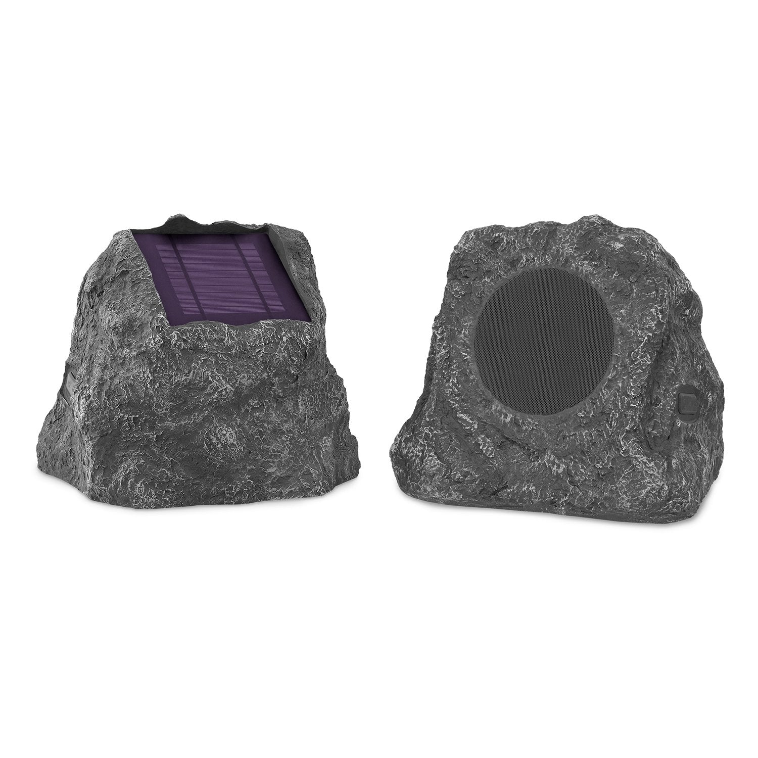 Victrola Outdoor Rock Speaker (Pair) – IPX4 Rechargeable Outdoor Bluetooth Speakers for Garden, Patio, Built for All Seasons, Wireless Music Streaming (Charcoal)