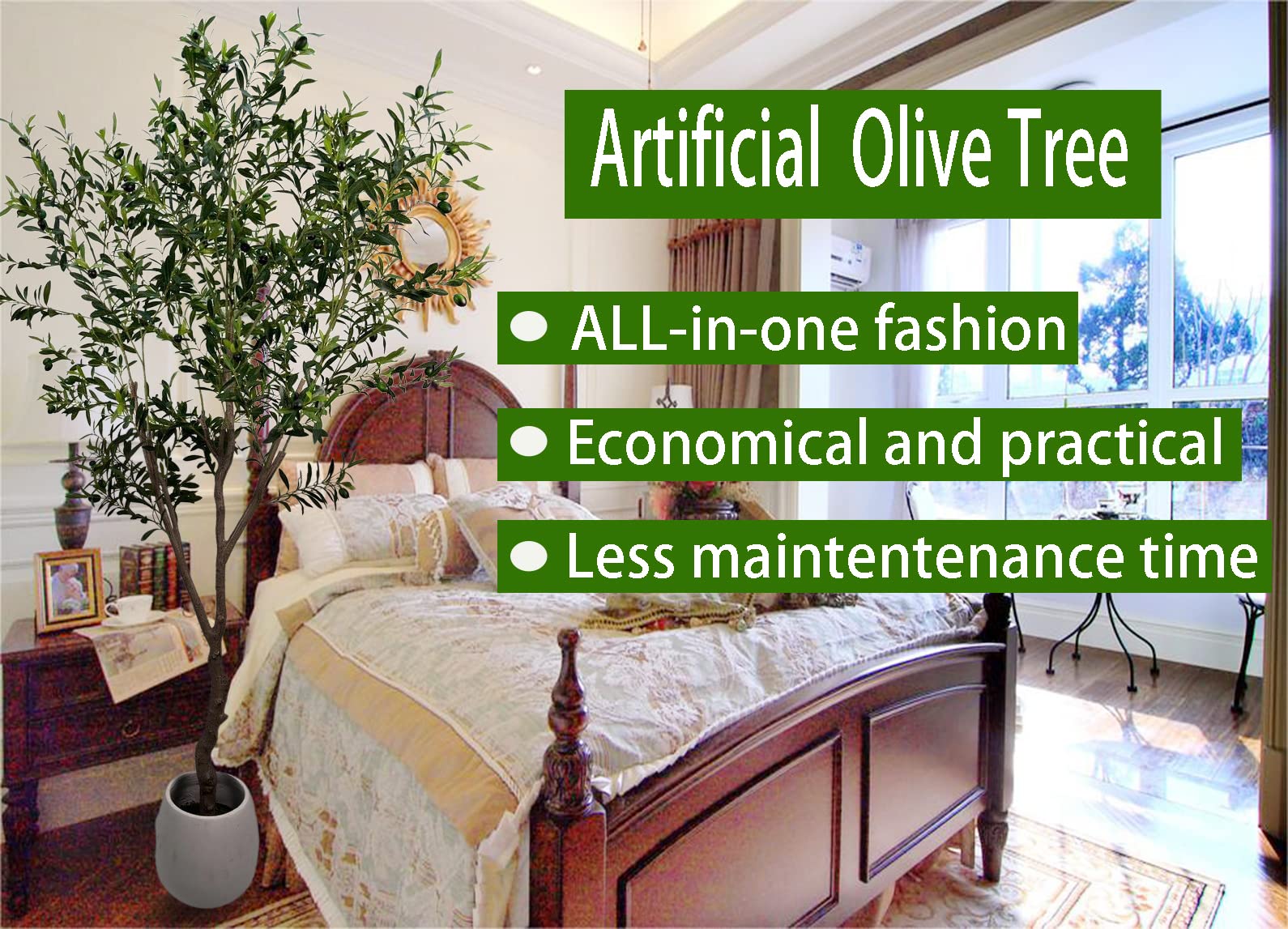 Artificial Olive Tree 7ft(82in,2200+Uv Protection Leaf) Tall,Faux Olive Tree Indoor Artificial Tree for Modern Home Office Living Room Floor Decor Indoor