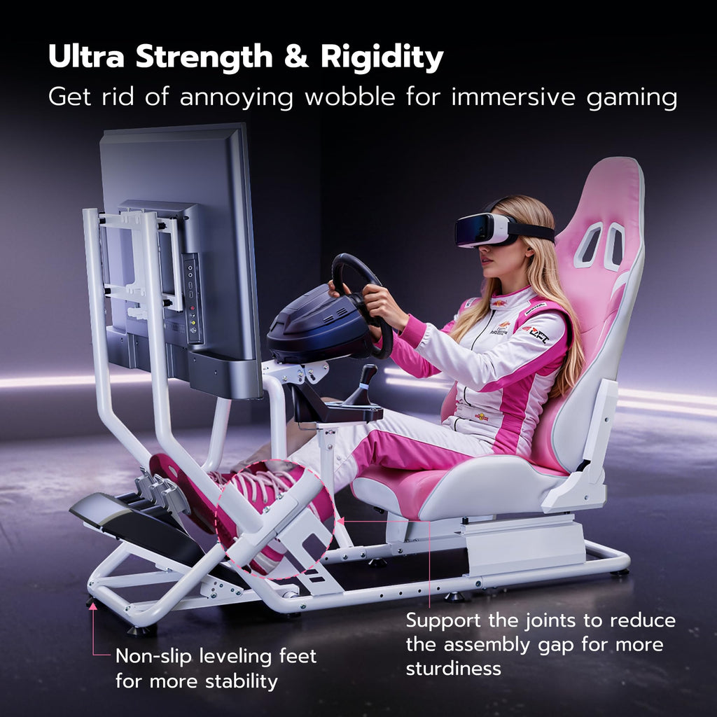 ARES WING Sim Racing Cockpit, Racing Wheel Stand with Seat, Formula and GT Racing Simulator Cockpit Compatible with Fanatec, Thrustmaster, Logitech, Moza Racing Games on PS5, PS4, Xbox and PC