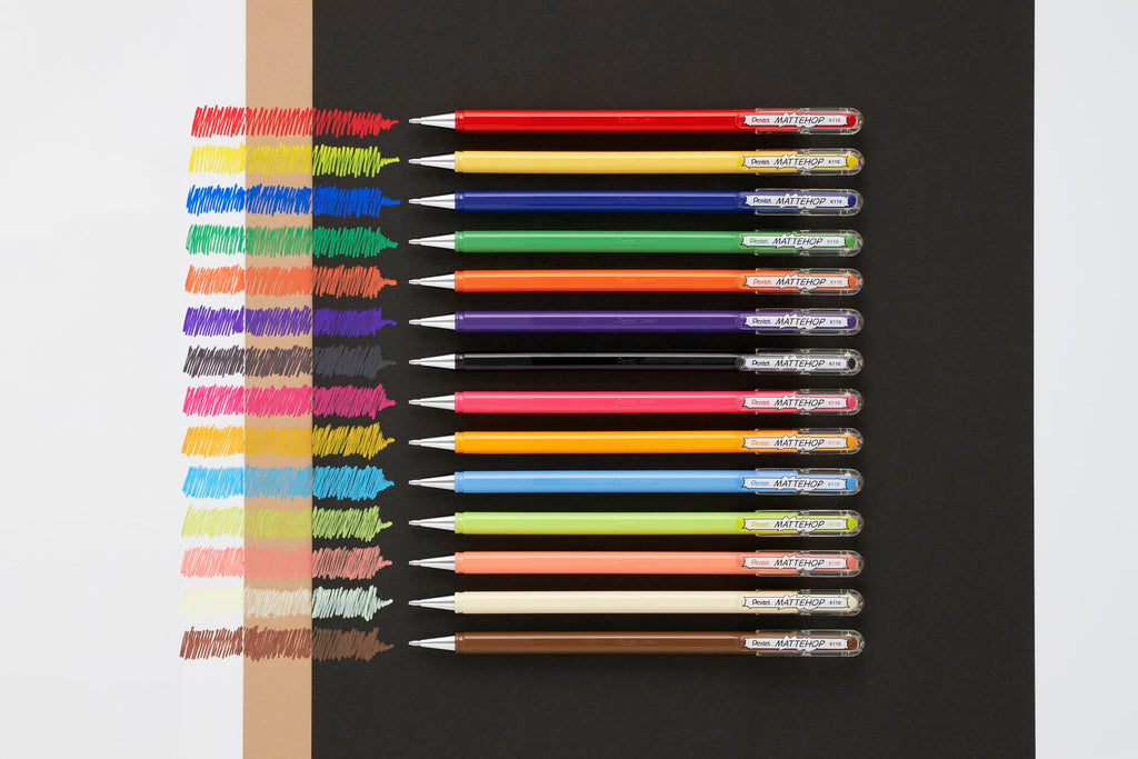 Pentel Matte Hop Original + Sweet Color Ballpoint Pen, 14 Colors K110-V14ST