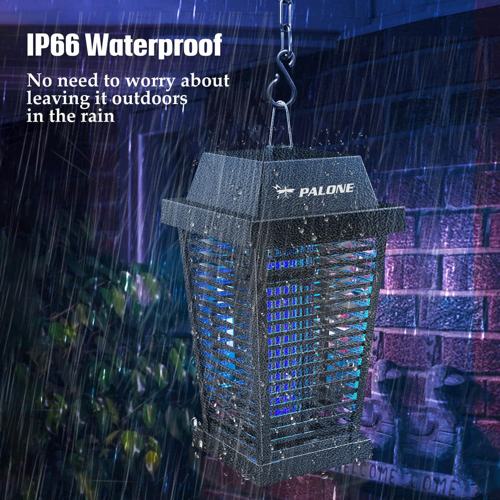 PALONE Bug Zapper with 4500V, USB-C and Solar Panel Dual Charging, Waterproof Bug Zapper with 7.5W Solar Charging Panel, Suitable for Camping Outdoor