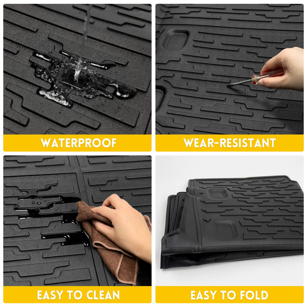 Cargo Mats for 2018-2025 Jeep Wrangler JL Unlimited 4X4 Trunk Mat with Backrest Liner, All Weather TPE Protector Rear Back Seat Mats for 18-25 Wrangler JL 4X4 4 Door Accessories